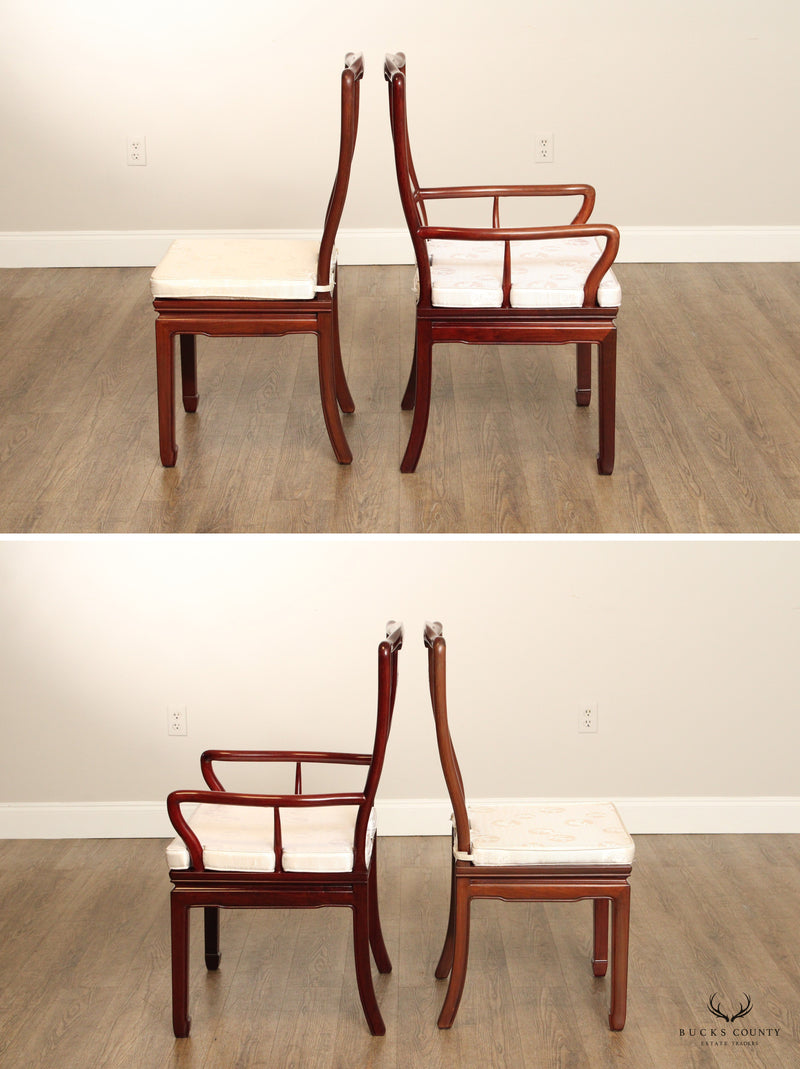 Asian Style Set of Six Yoke Back Dining Chairs