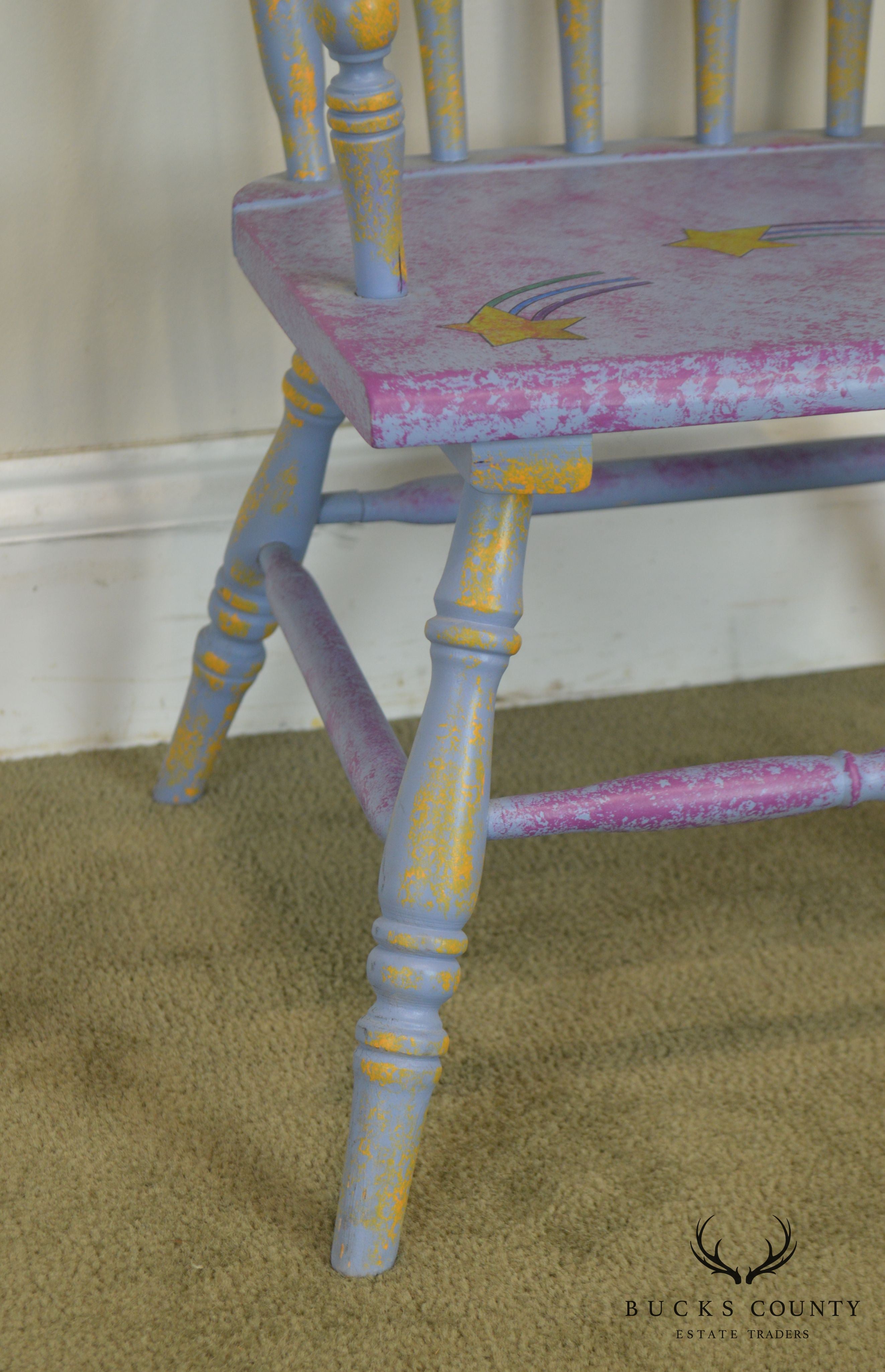 Custom Quality Hand Painted Childs Armchair with Sun & Stars