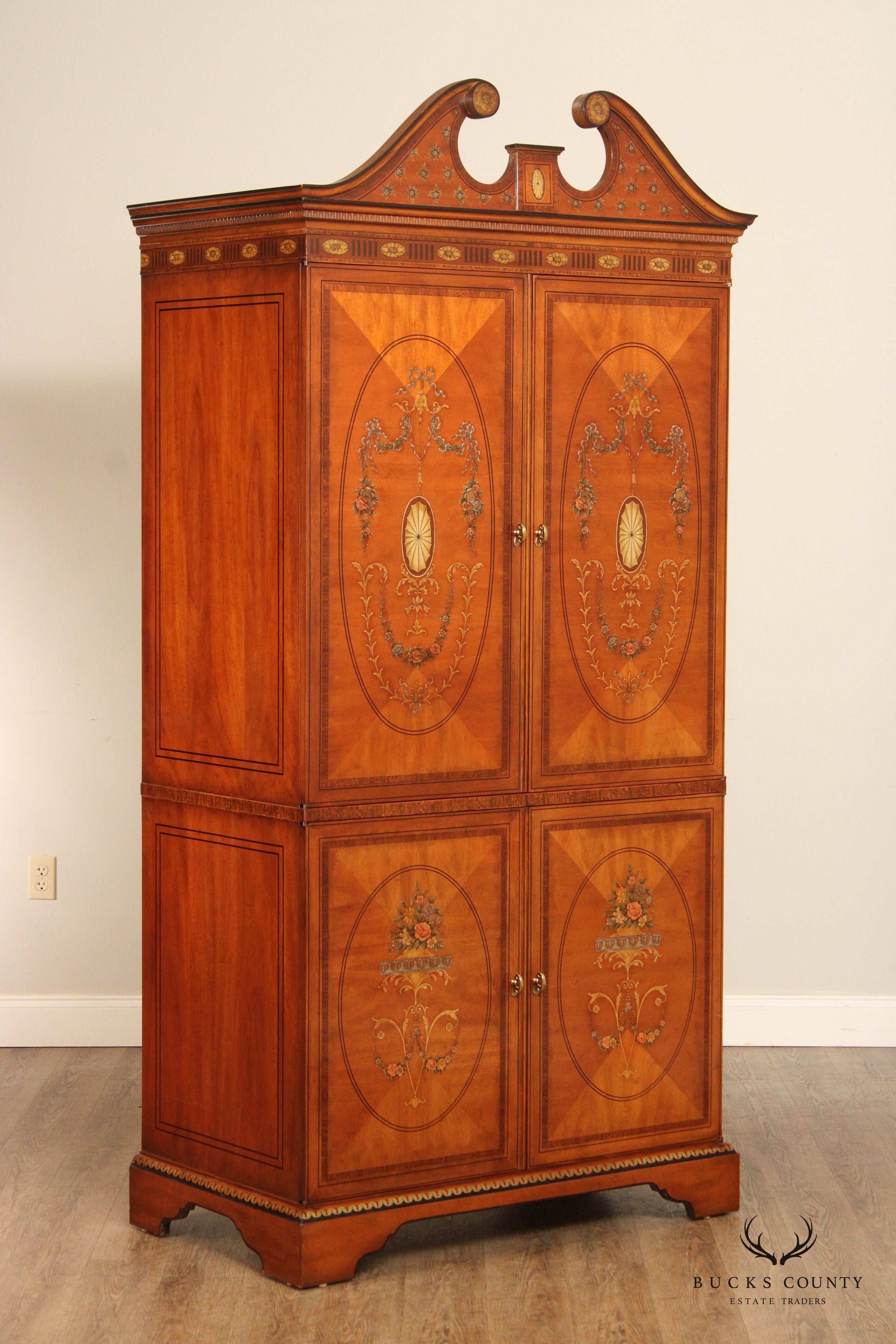 Drexel Heritage 'Devoncourt' Adams Style Paint Decorated Armoire