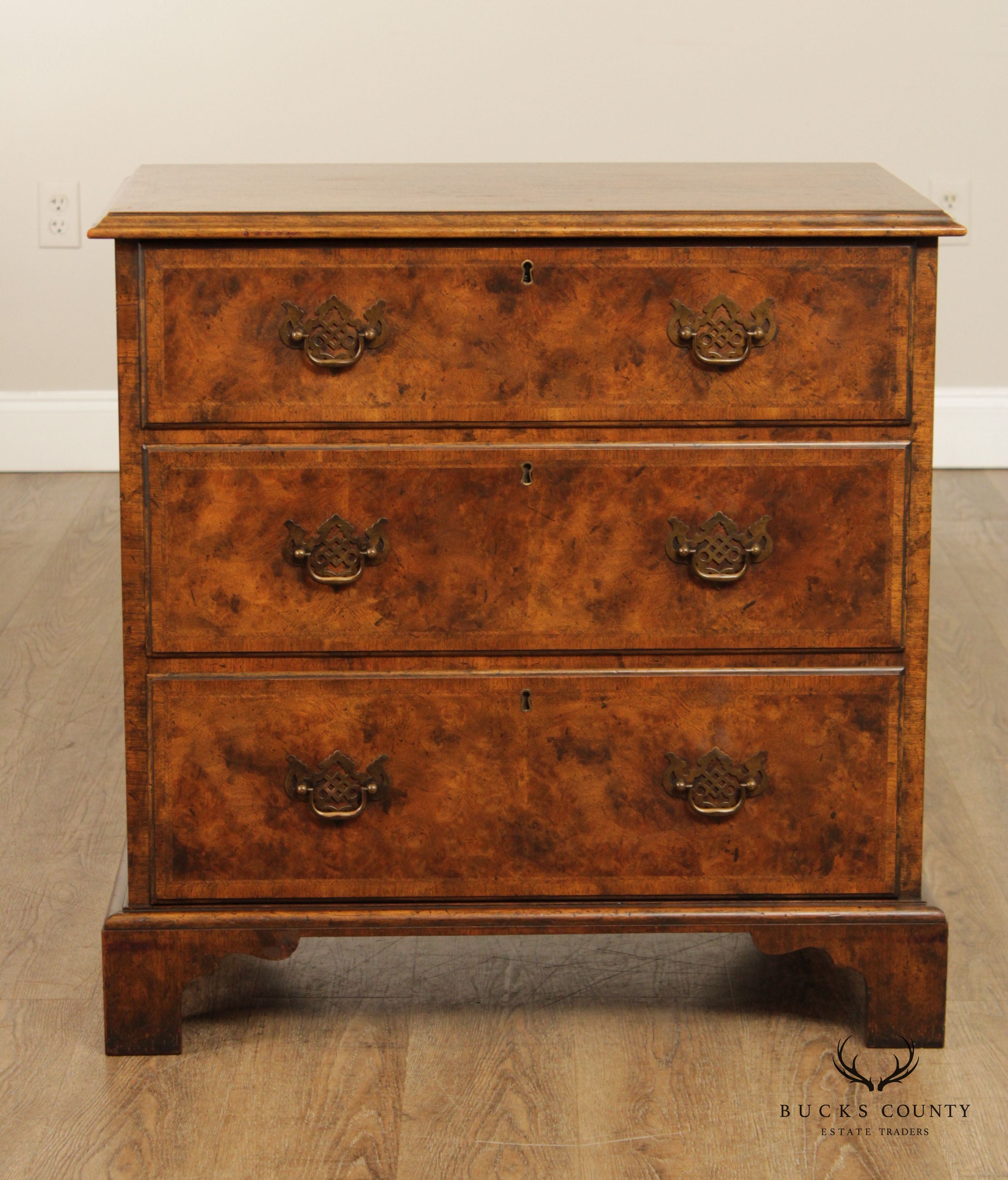 Baker Furniture Georgian Style Walnut Bachelors Chest