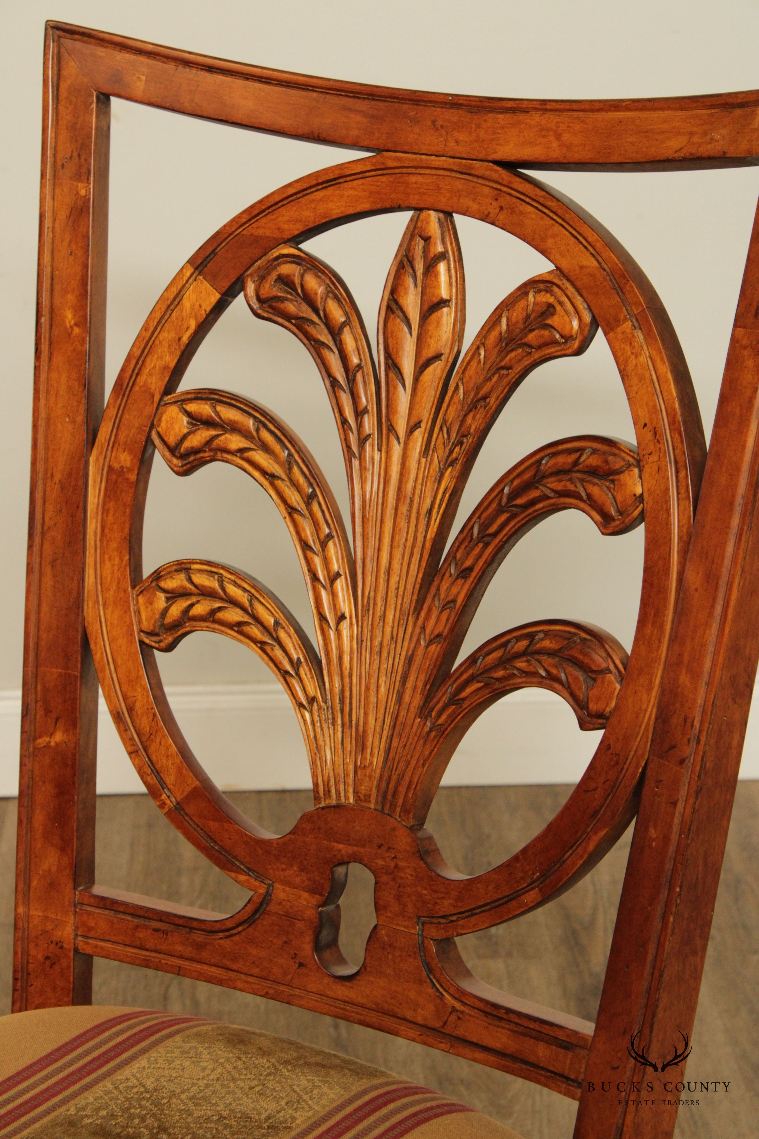 Century Furniture Hepplewhite Style Set of Four Carved Dining Chairs