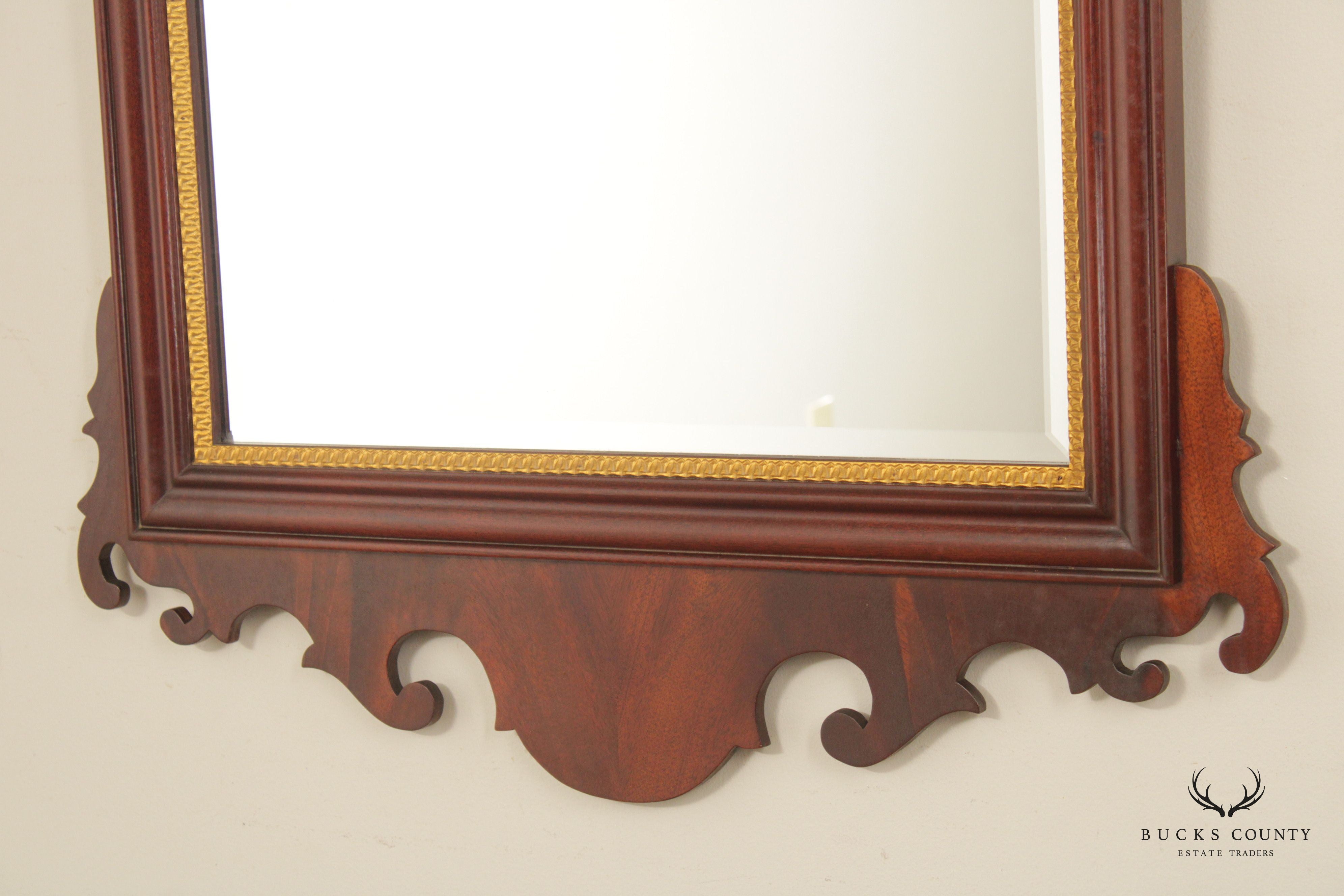 Councill Craftsmen Chippendale Style Partial Gilt Mahogany Mirror