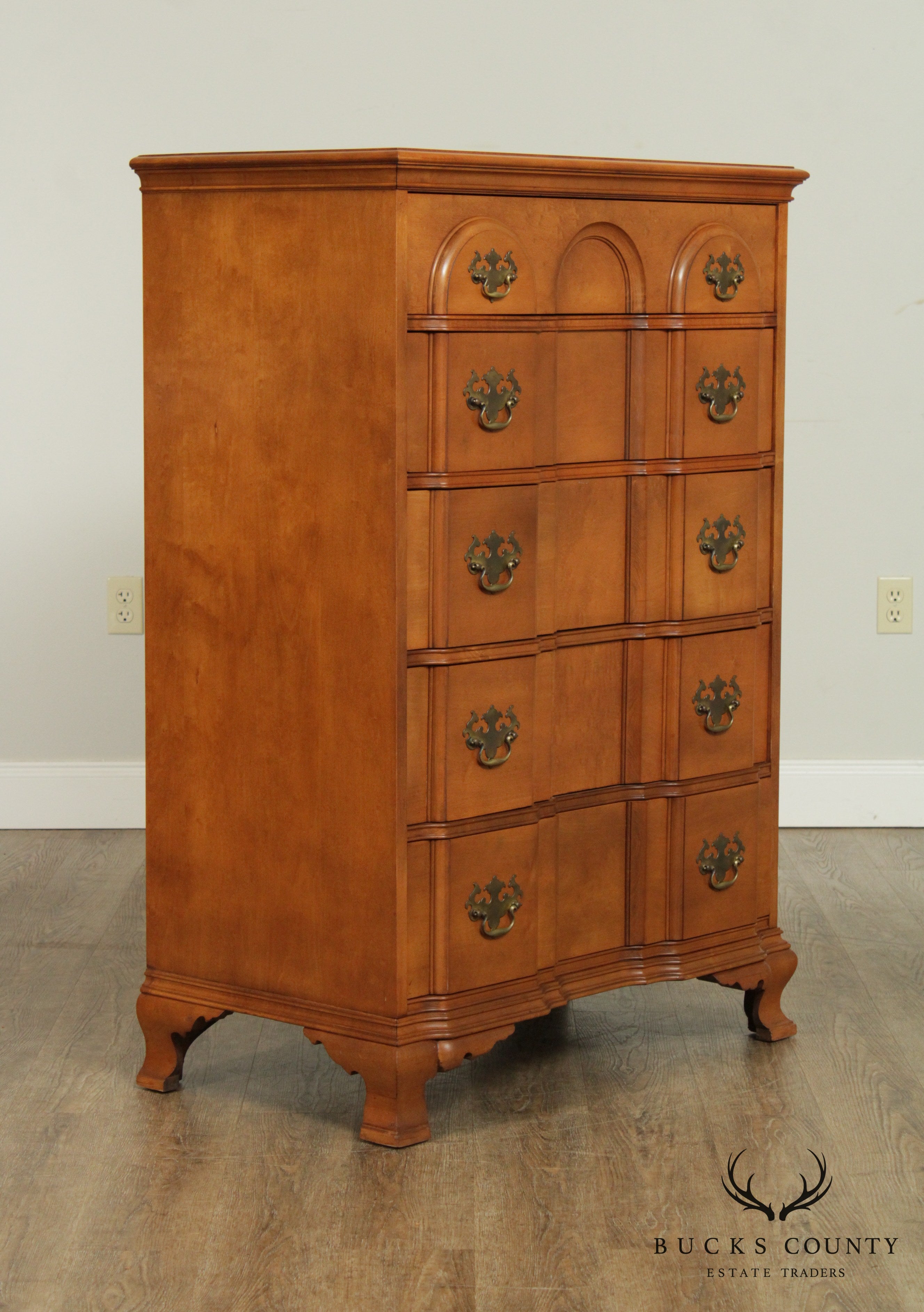 Mountaineer Craftsmen Shops Arthurdale Association 1930's Chippendale Maple Tall Chest