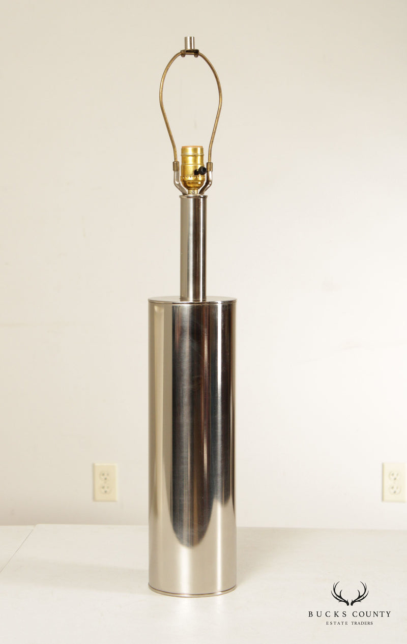 Mid Century Modern Chrome Cylinder Table Lamp