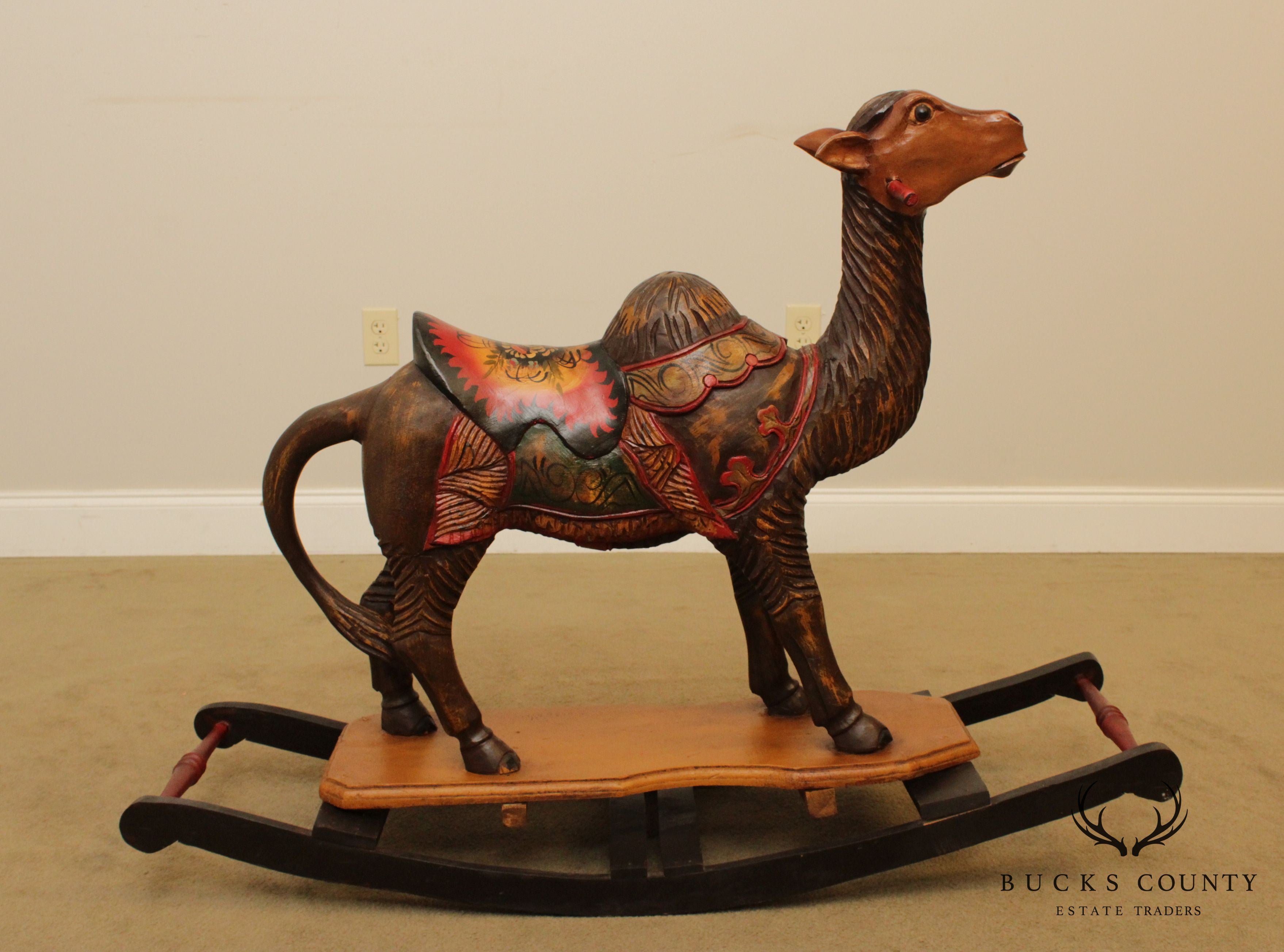 Hand Carved Wood Camel Hobby Rocker