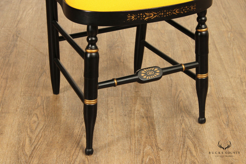 L. Hitchcock Black and Gold Stencil-Decorated Side Chair