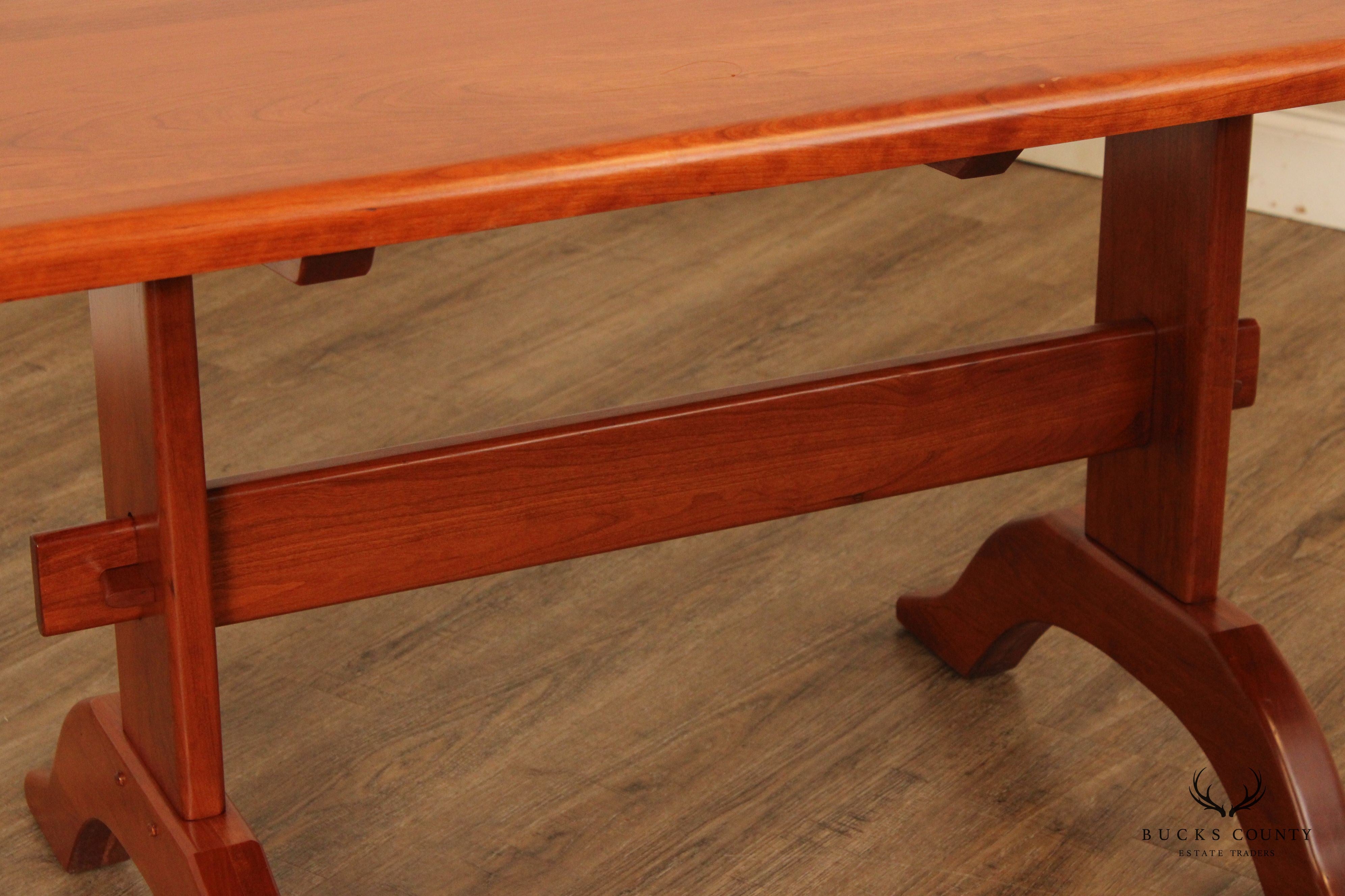 Hunt Country Furniture Custom Crafted Solid Cherry Trestle Dining Table