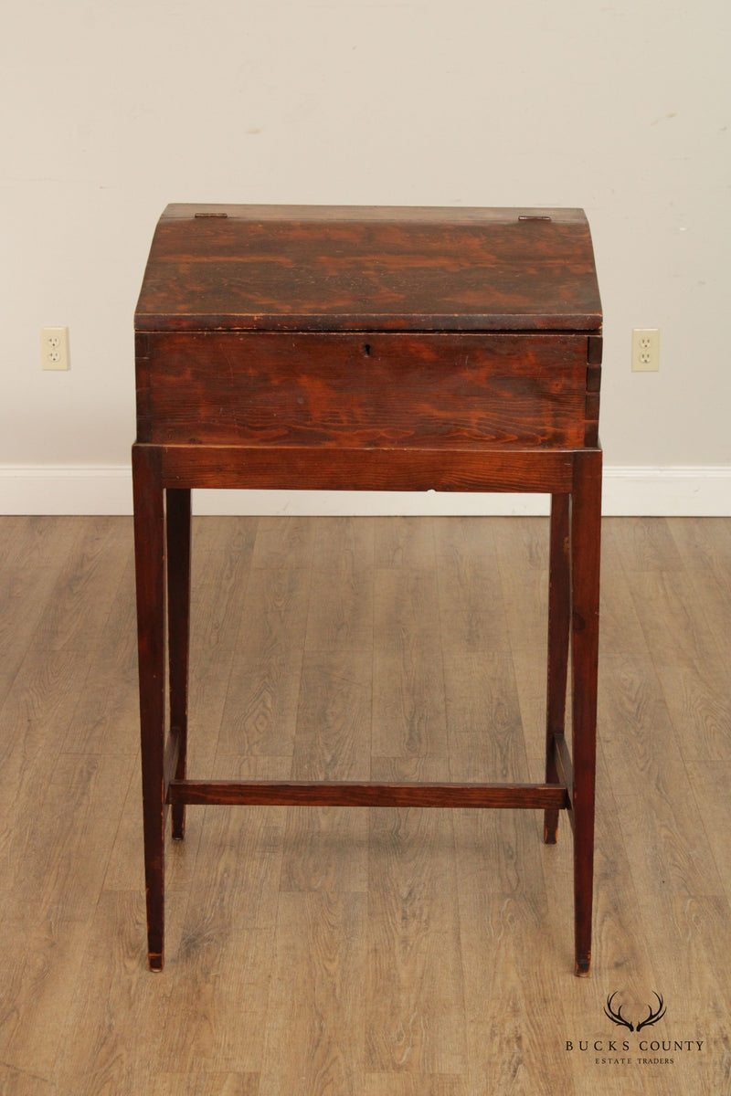 Antique 19th C. Early American School Master's Writing Desk