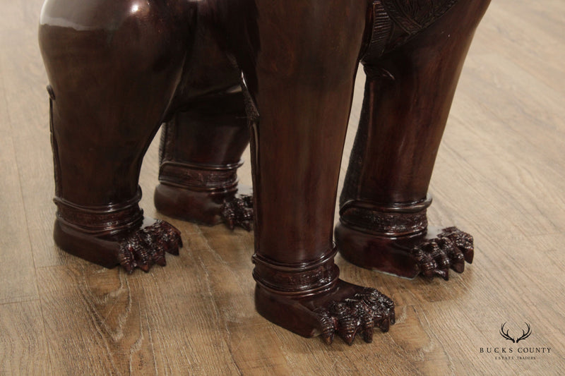 Quality Pair of Large Thai Foo Dog Bronze Statues