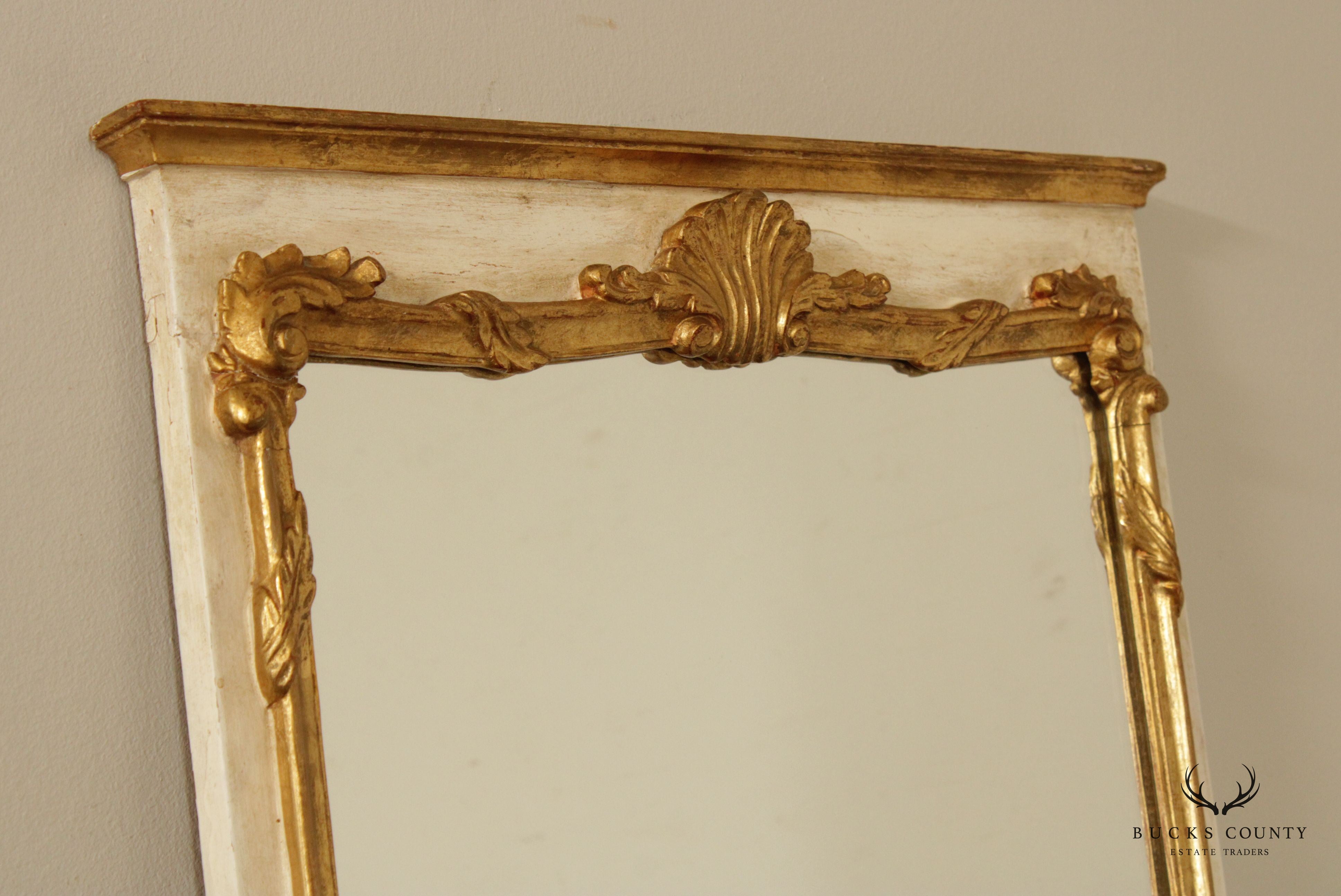 Vintage Italian Florentine Style Parcel Gilt Tall Mirror