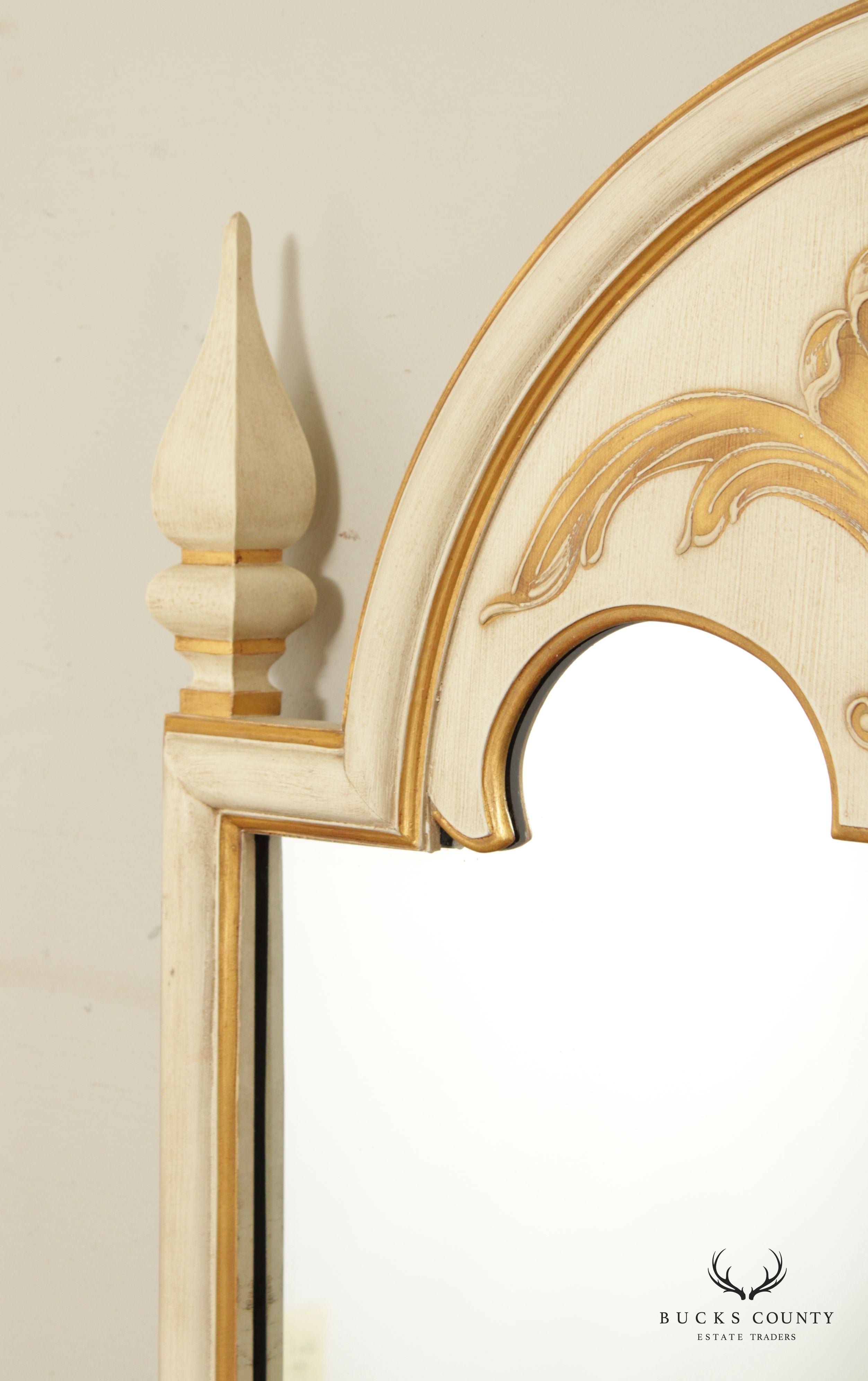 John Widdicomb Venetian Style Partial Gilt Painted Wall Mirror