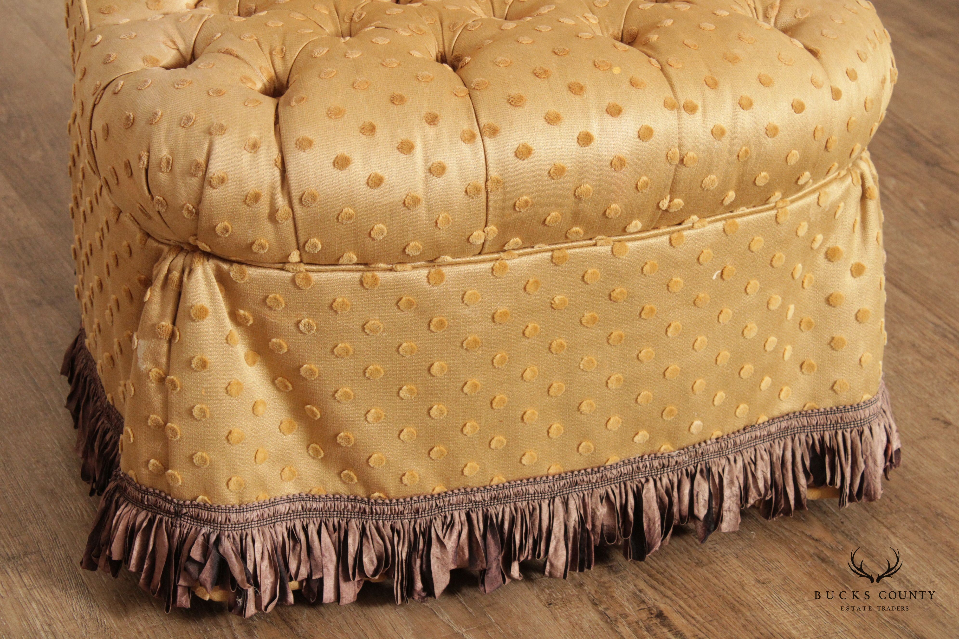 Baker Vintage Custom Tufted Upholstered Boudoir Chair