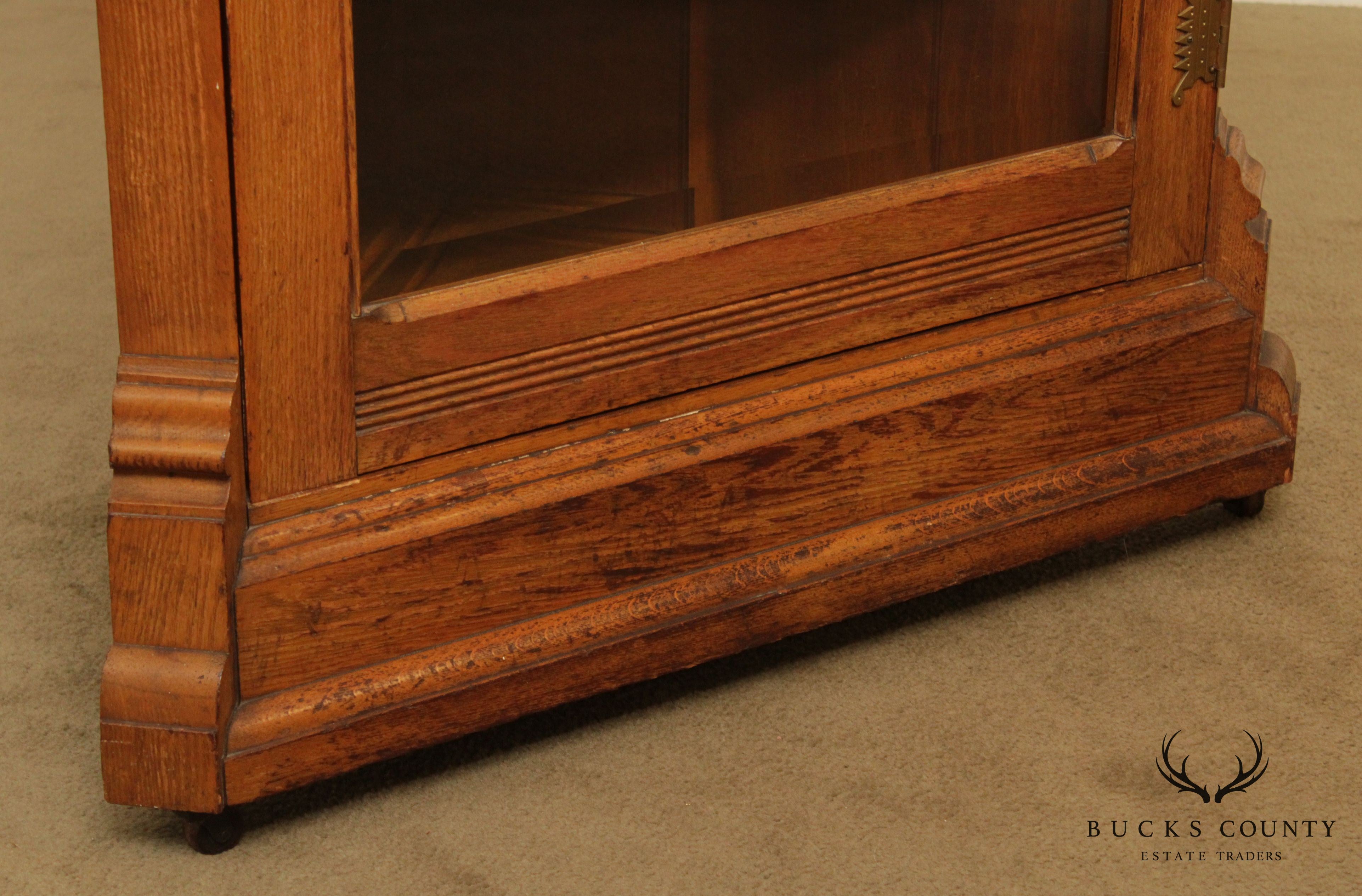 Antique Victorian Oak Corner Cabinet