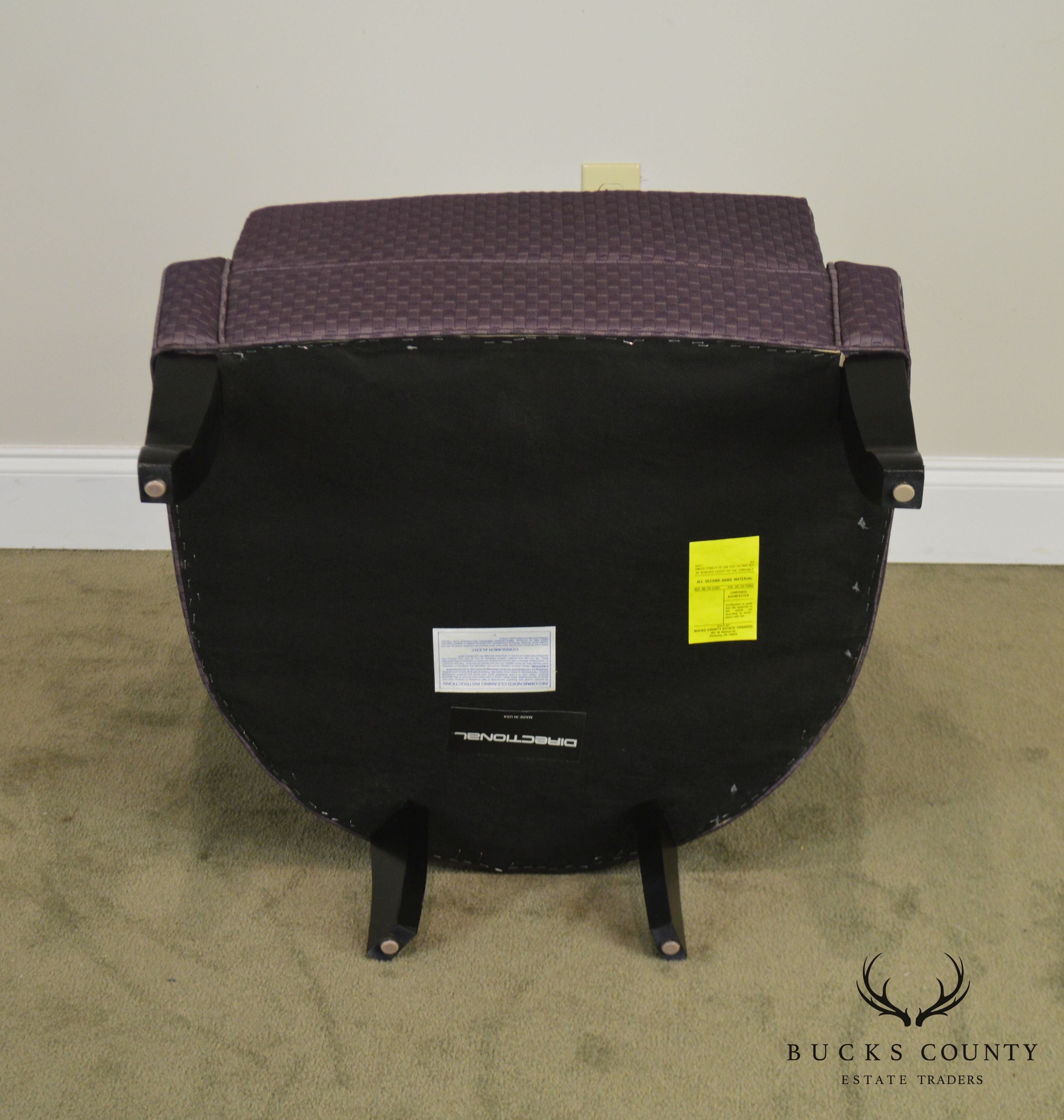 Directional Custom Purple Upholstered Pair of Club Chairs