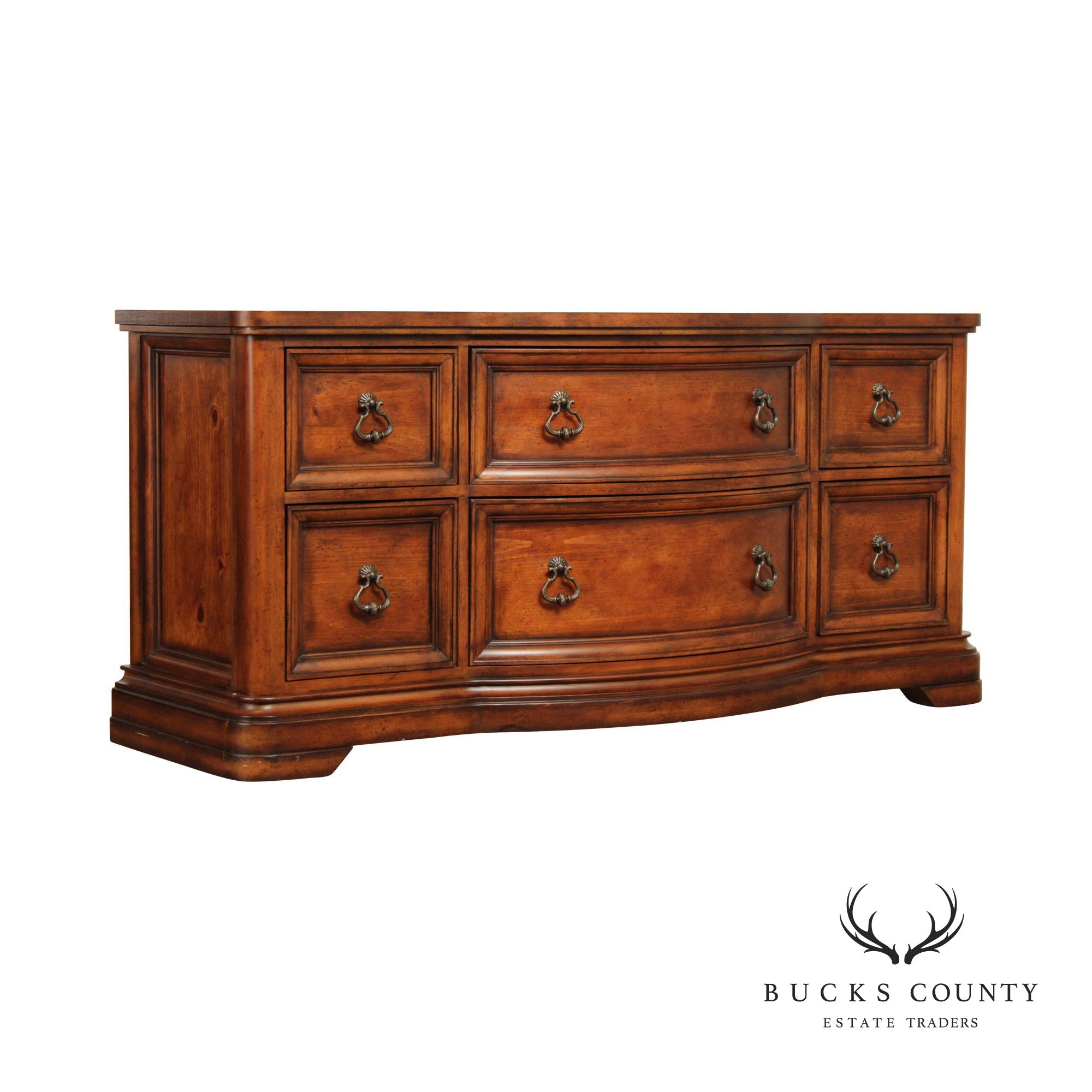 Tuscan Style Serpentine Six-Drawer Dresser