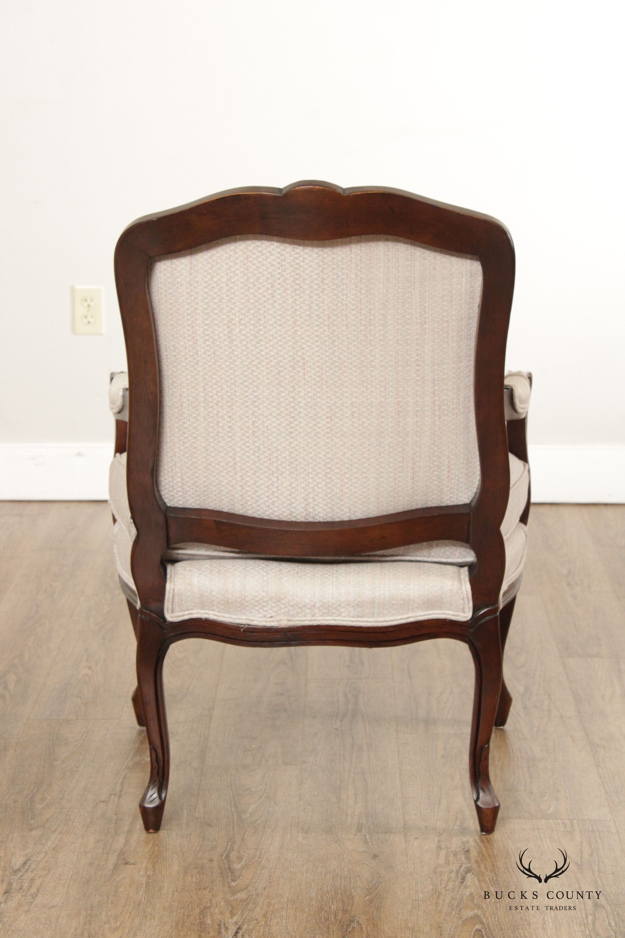 French Louis XV Style Carved Fauteuil Armchair