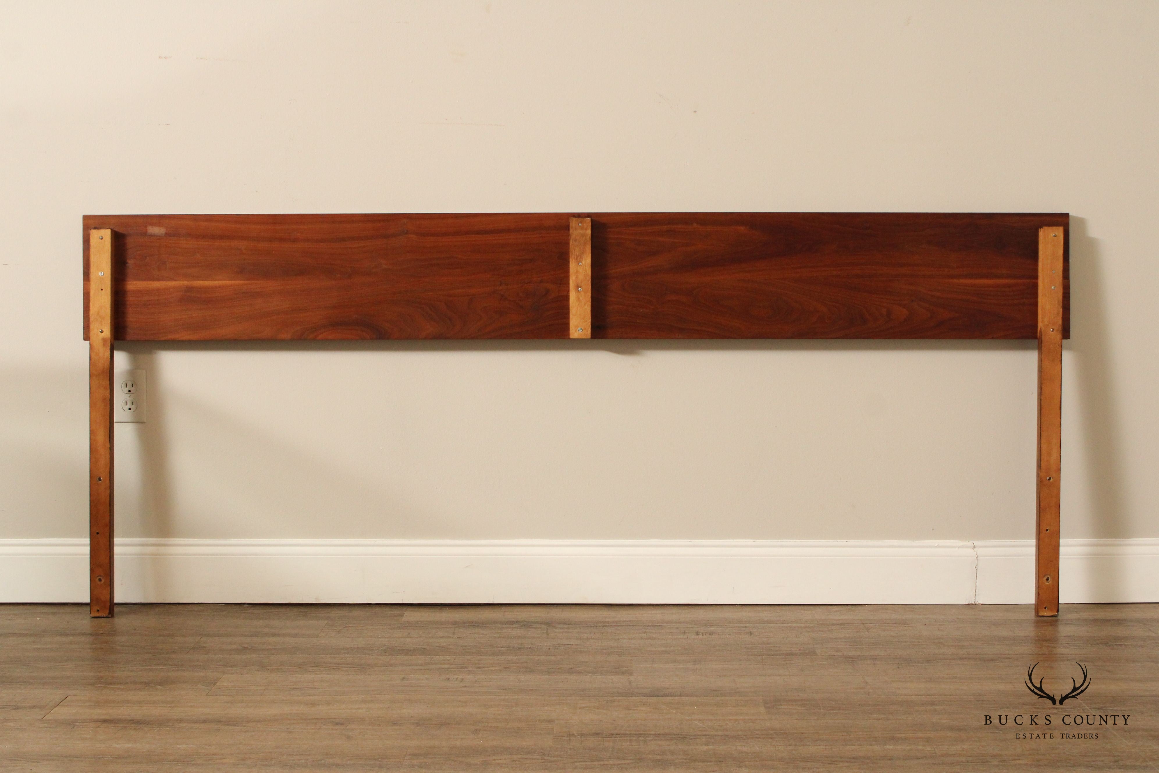 Mid Century Modern King Size Solid Walnut Headboard