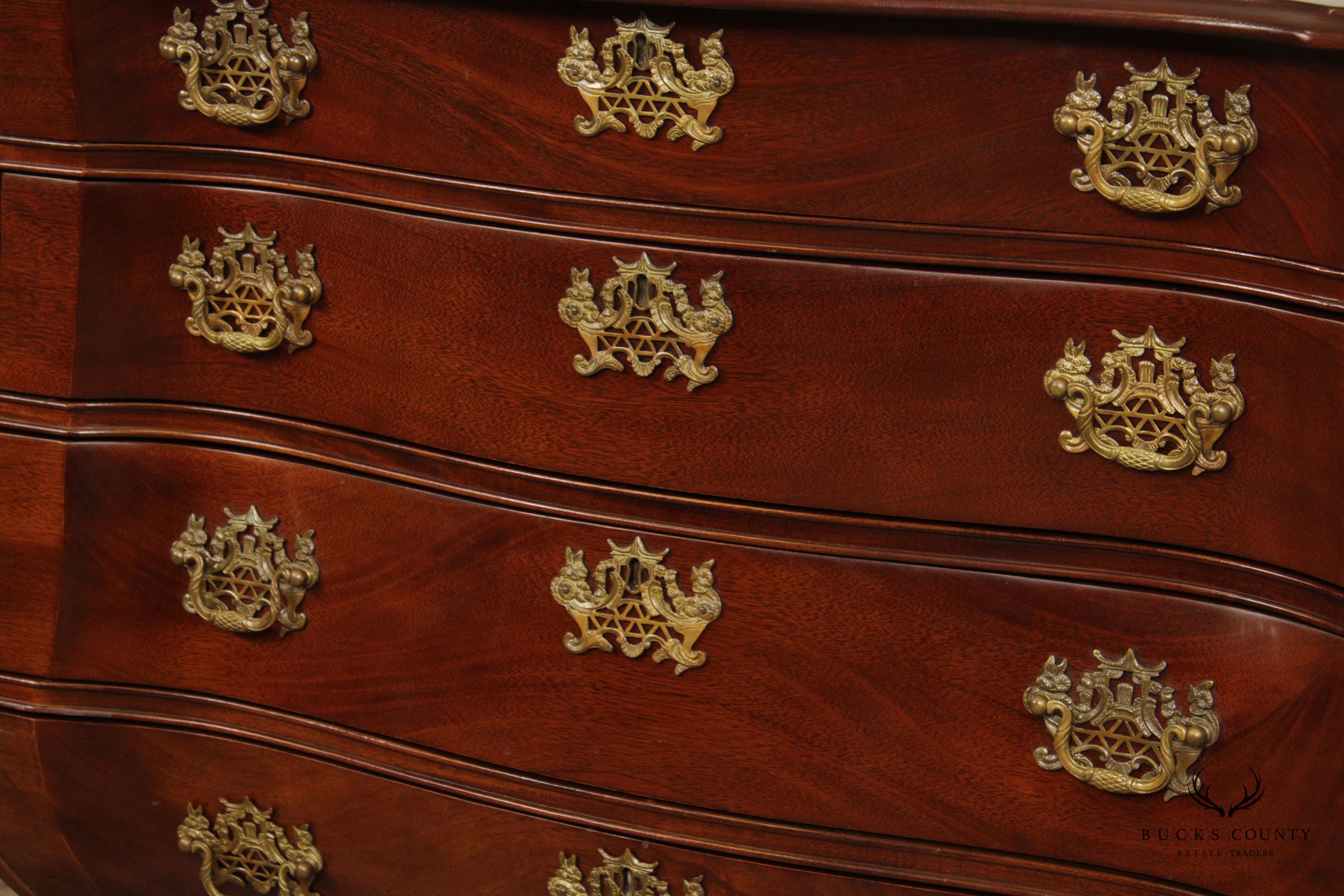 Century Sutton Collection Chippendale Style Mahogany Bombe Chest