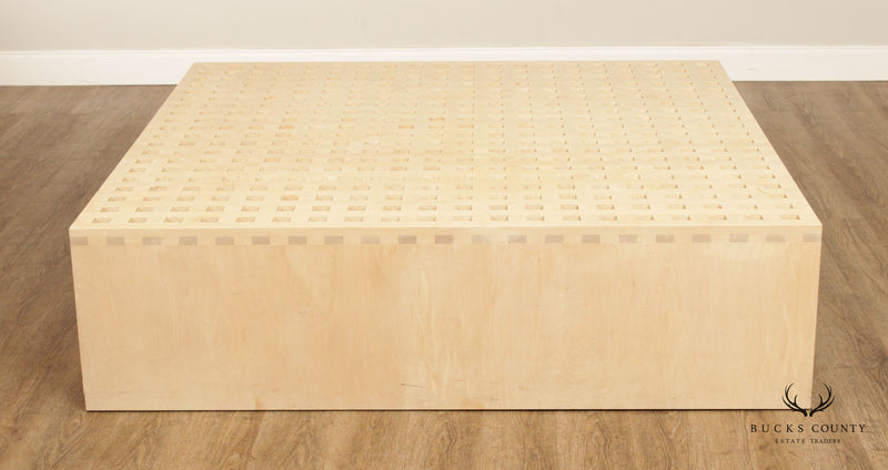 Post Modern Large Lattice Top Square Coffee Table