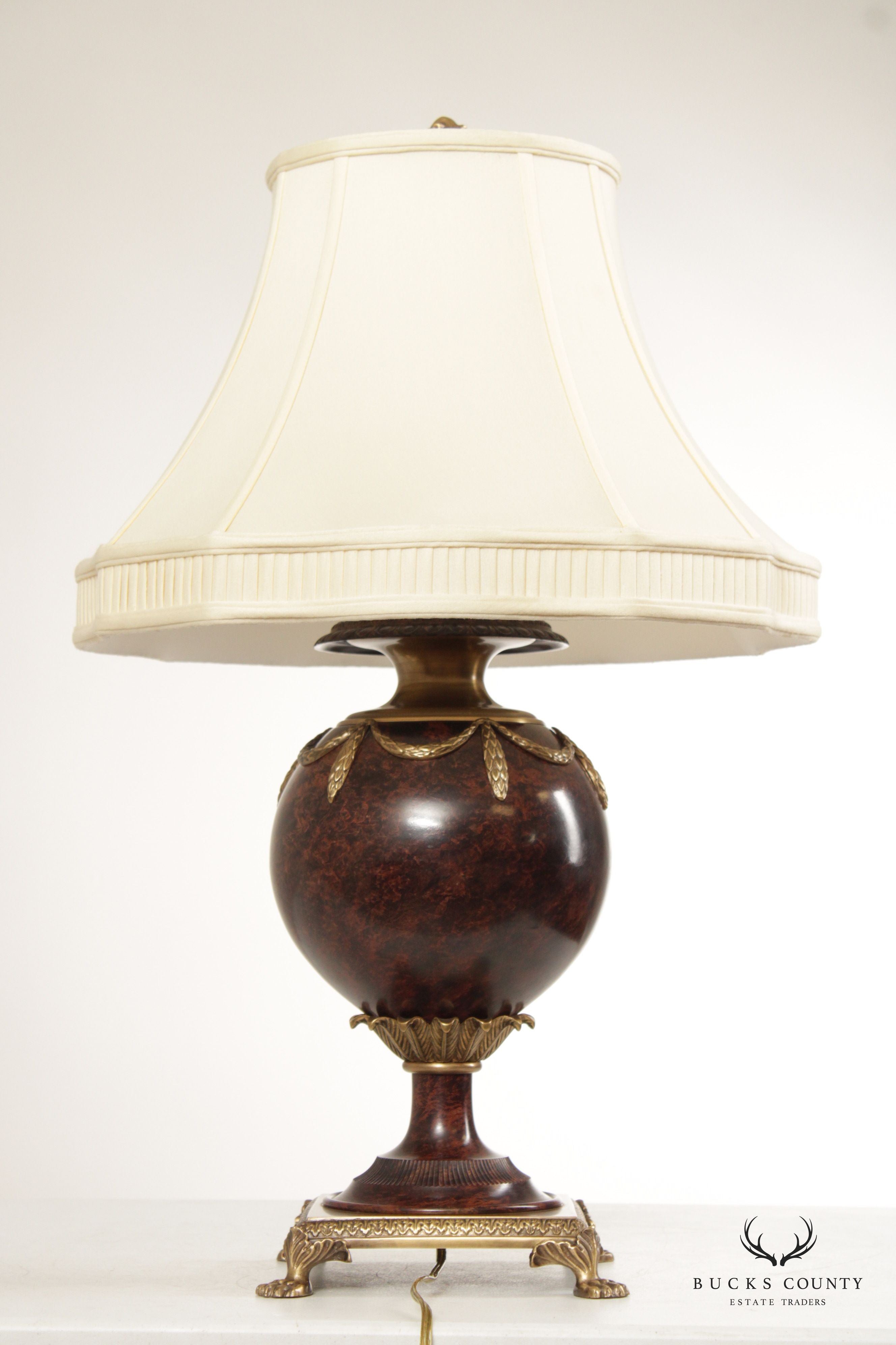 Neoclassical Style Brass Mounted Vasiform Table Lamp