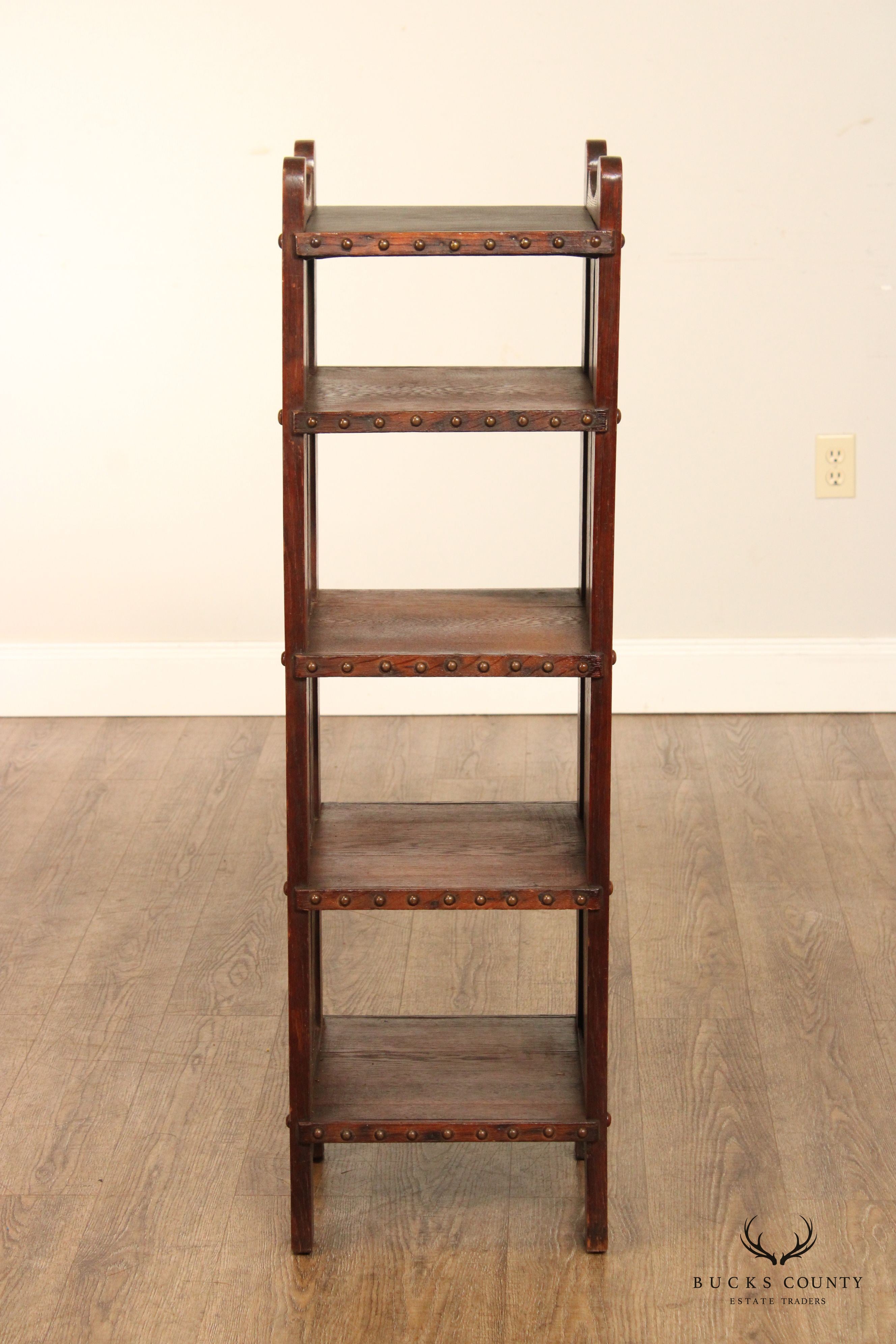 Antique Mission Oak Open Bookshelf Etagere