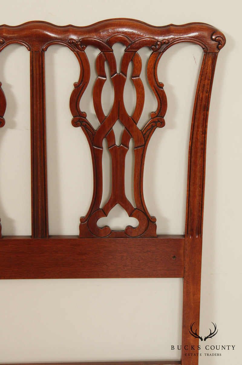 Chippendale Style Carved Mahogany Headboard (B)