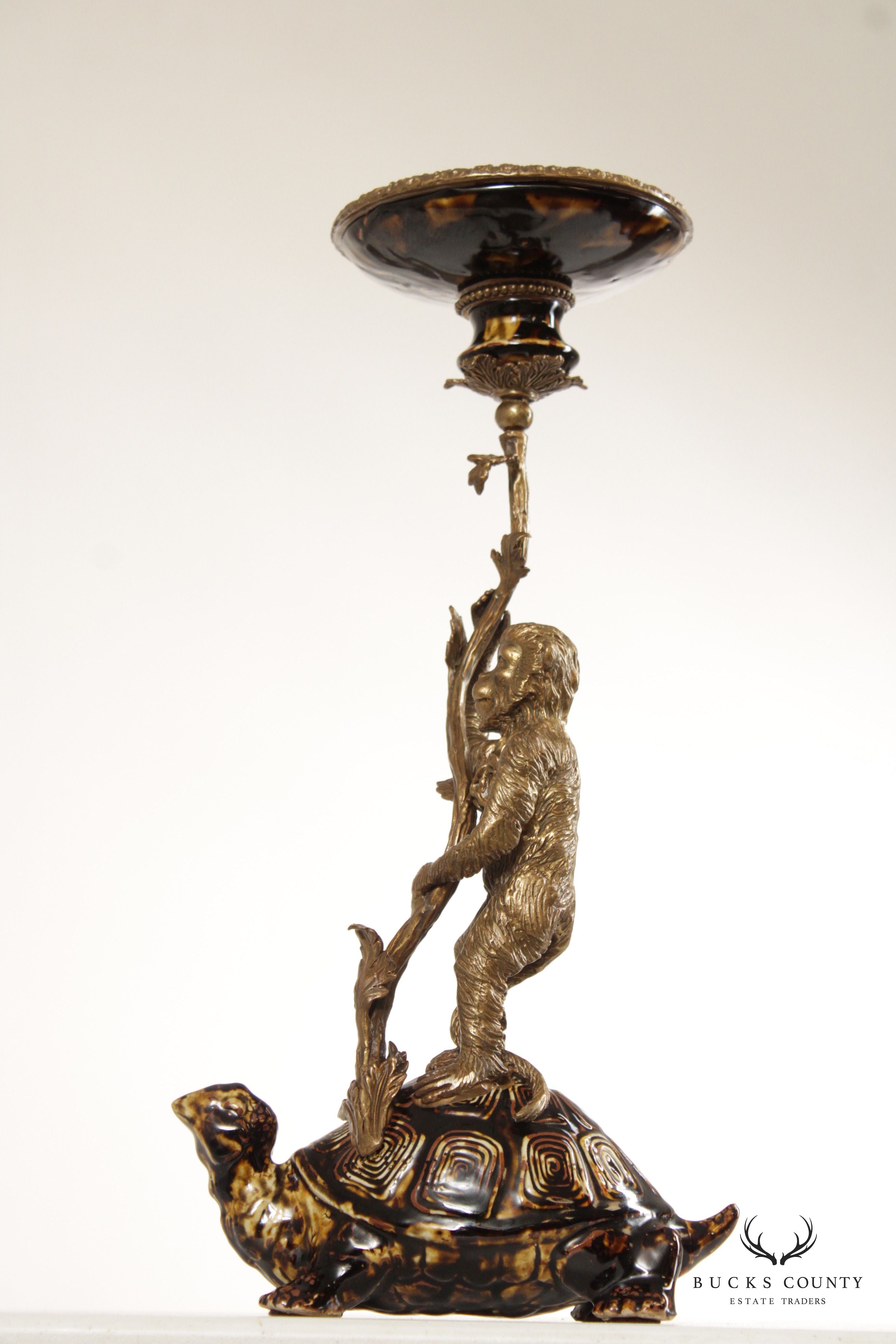 Mark Roberts Pair of Bronze Monkey Candle Holders