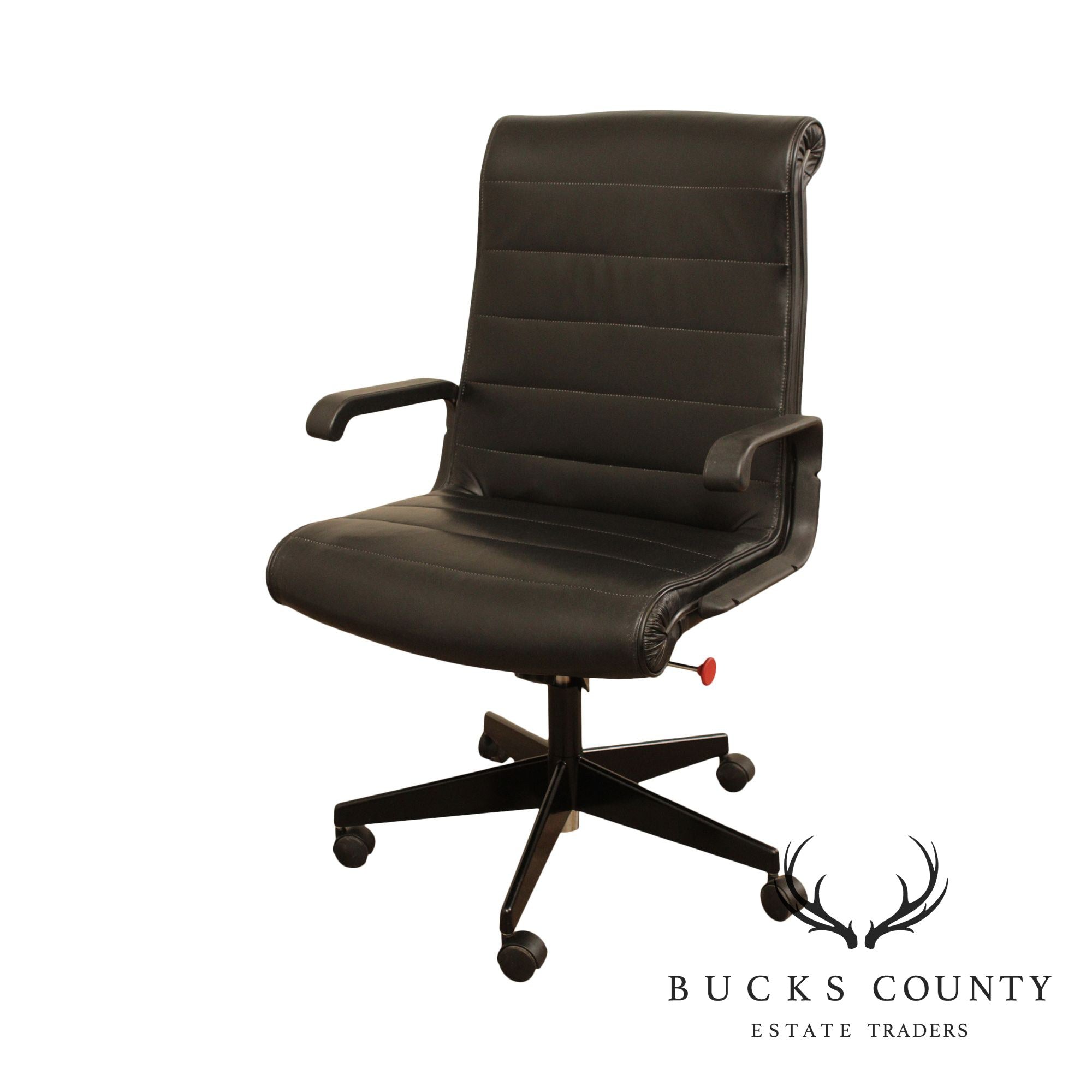 Quality Modern Black Leather Desk Chair