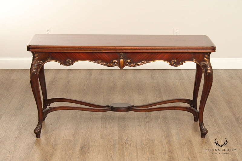 Liv-Dine Georgian Style Carved Mahogany Flip Top 'All-Purpose' Console Table