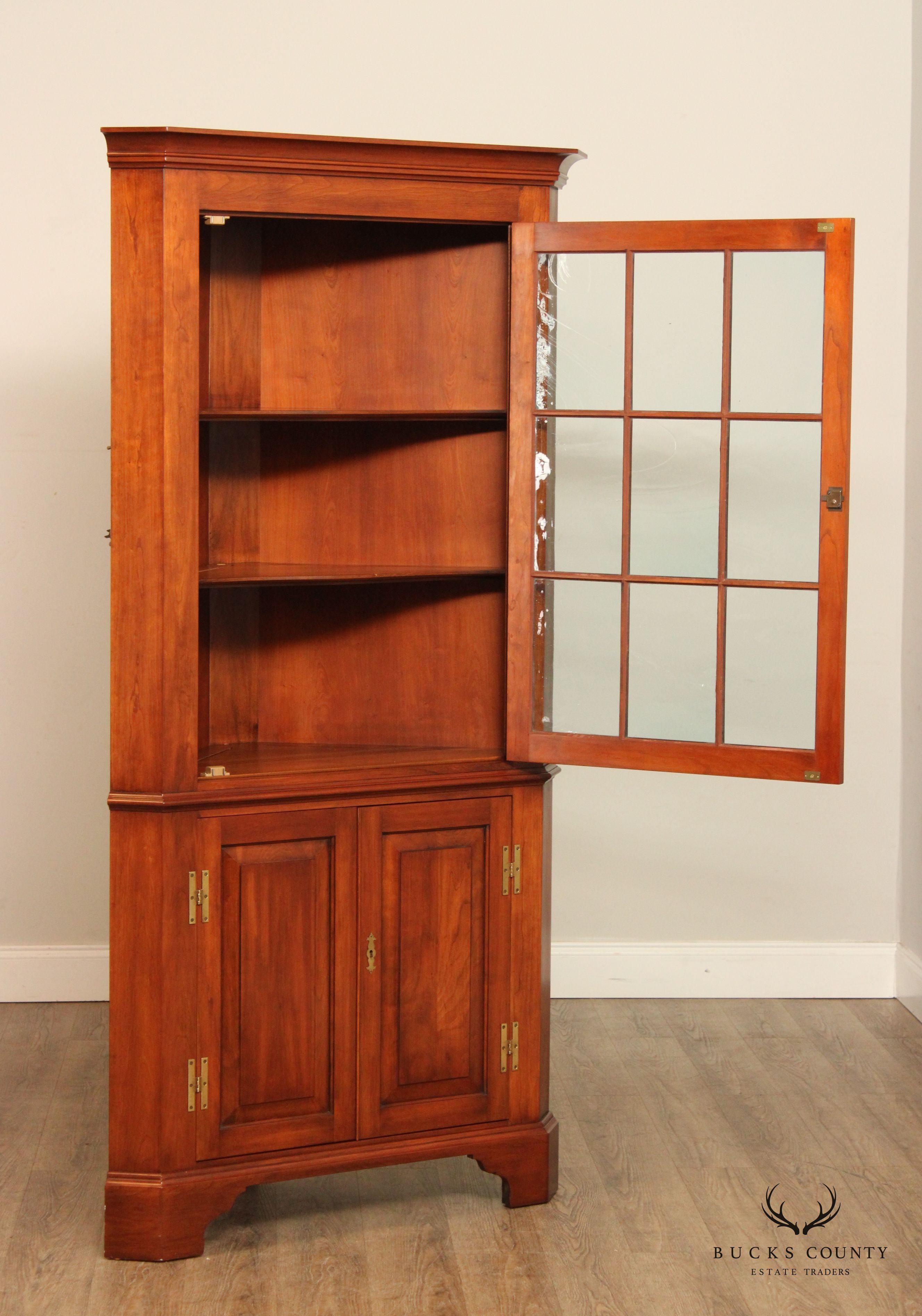 Henkel Harris Georgian Style Cherry Corner Cabinet