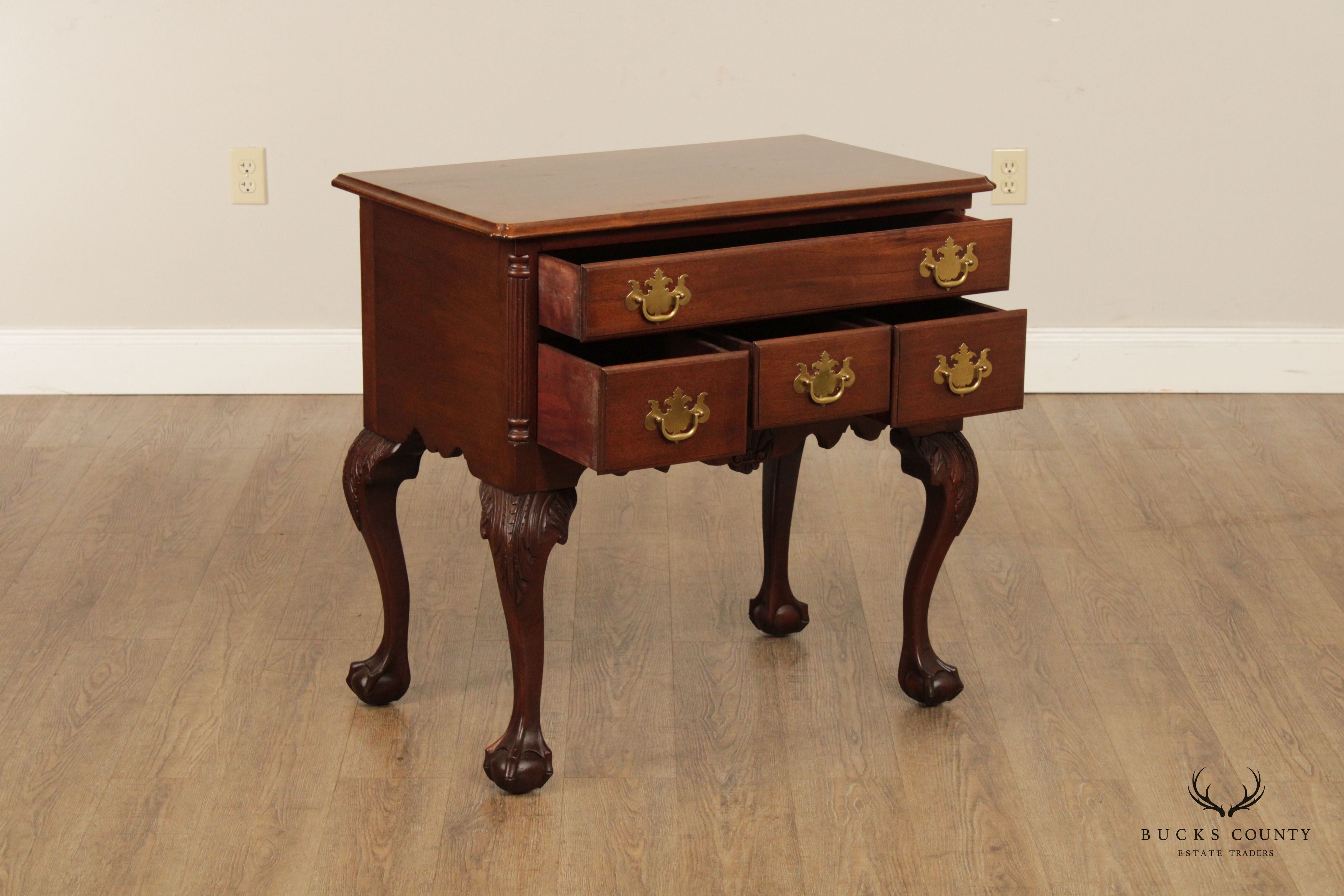 Antique Chippendale Style Ball and Claw Foot Mahogany Lowboy