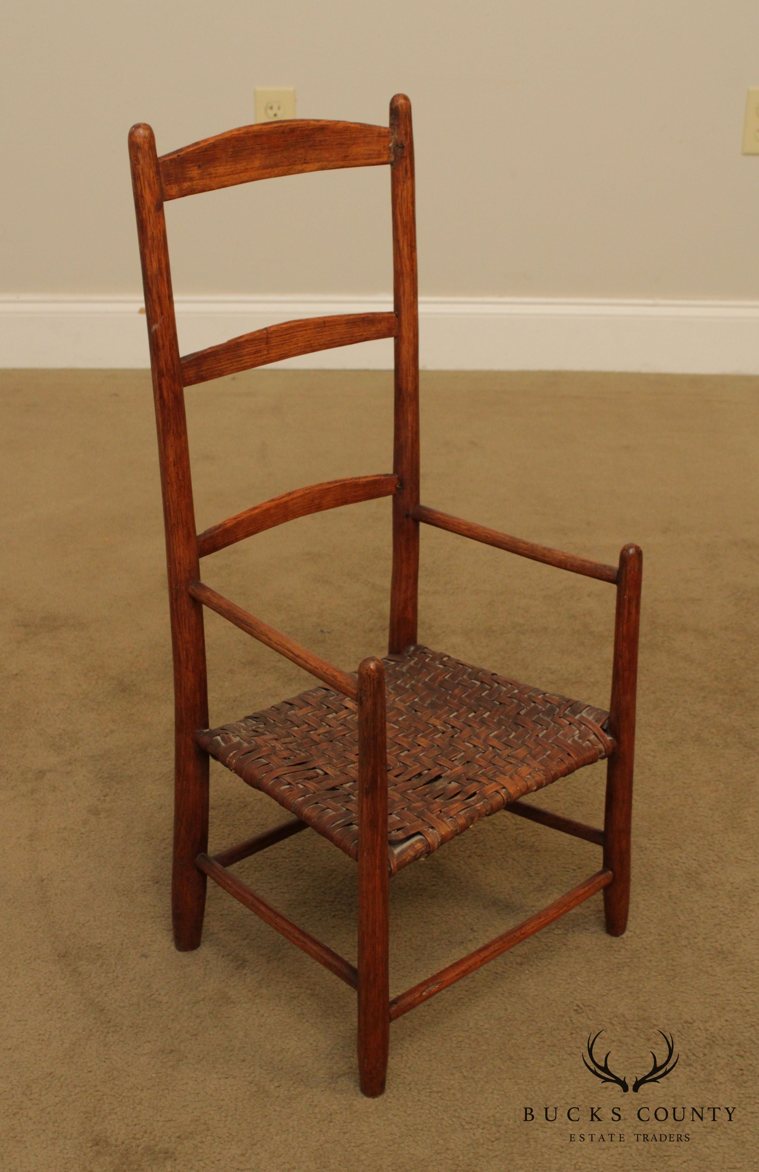 Youth Ladder Back Chair with Basketweave Cane Seat