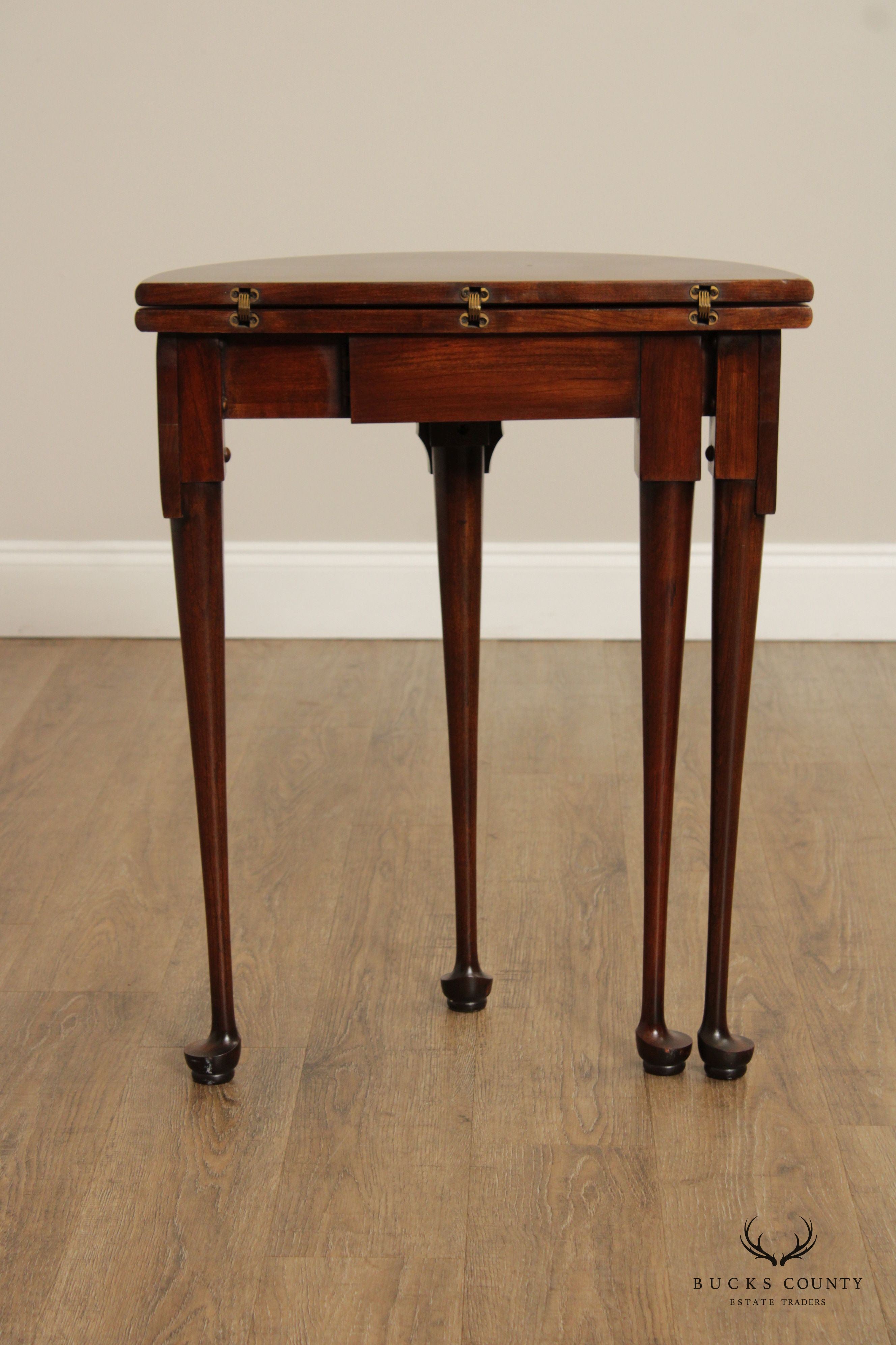 Queen Anne Style Cherry Demilune Gate Leg Occasional Table