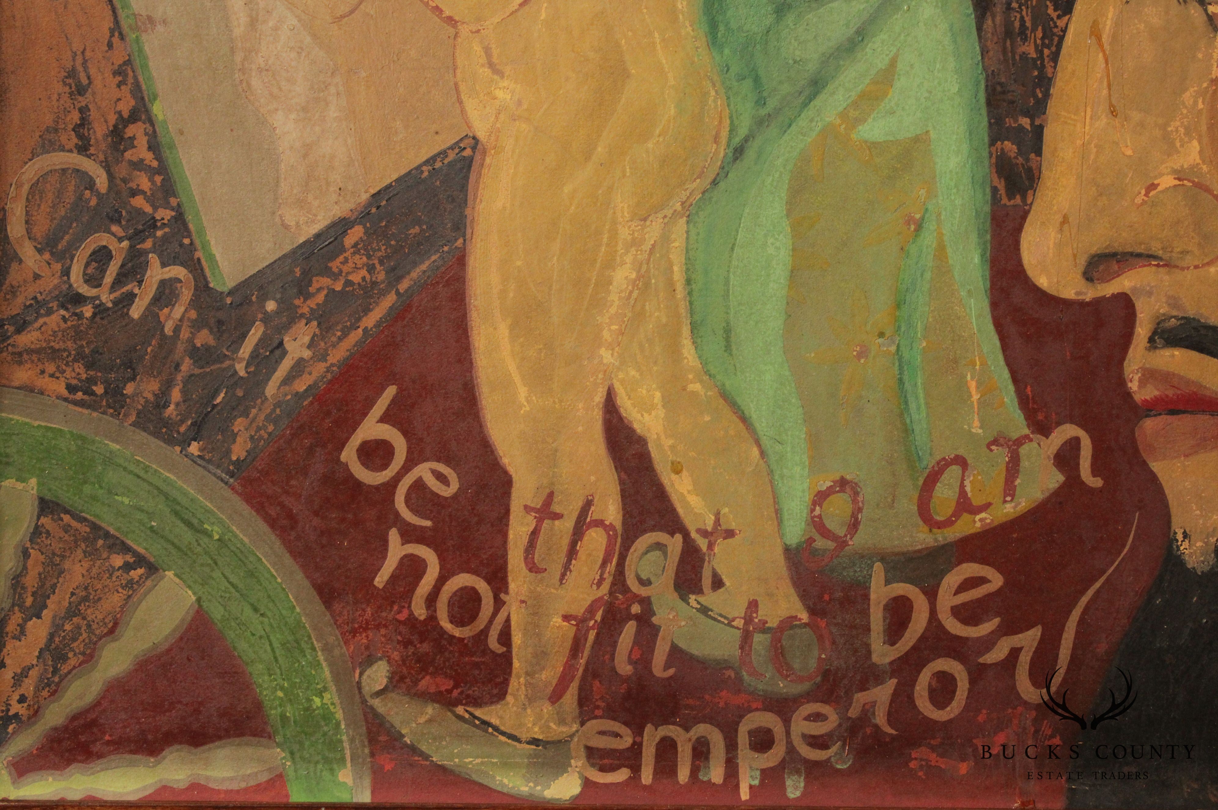 F. Natelson 1920's Signed Painting 'Can It be that I am Not Fit to be Emperor'