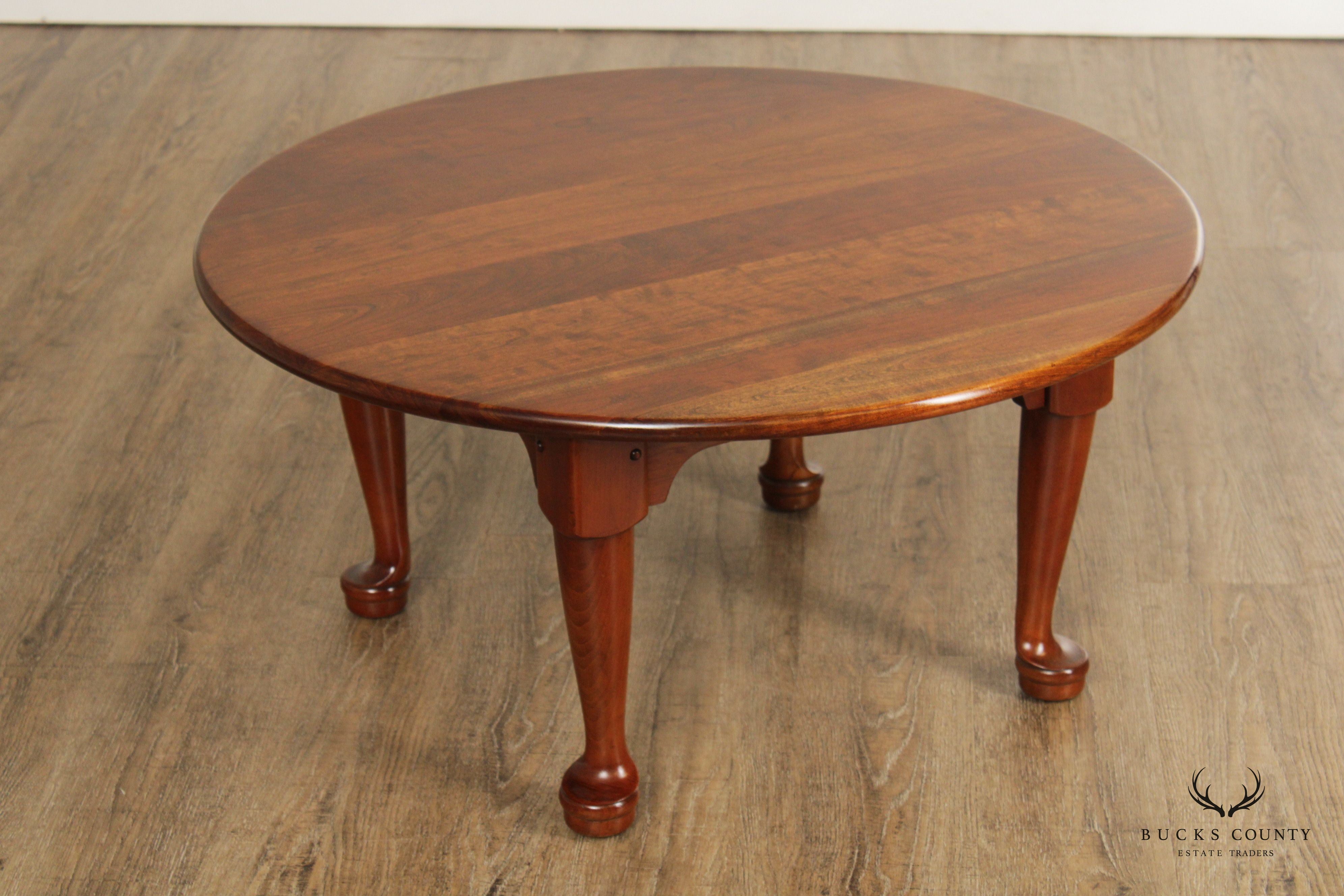 Stickley Queen Anne Style Vintage Round Cherry Coffee Table