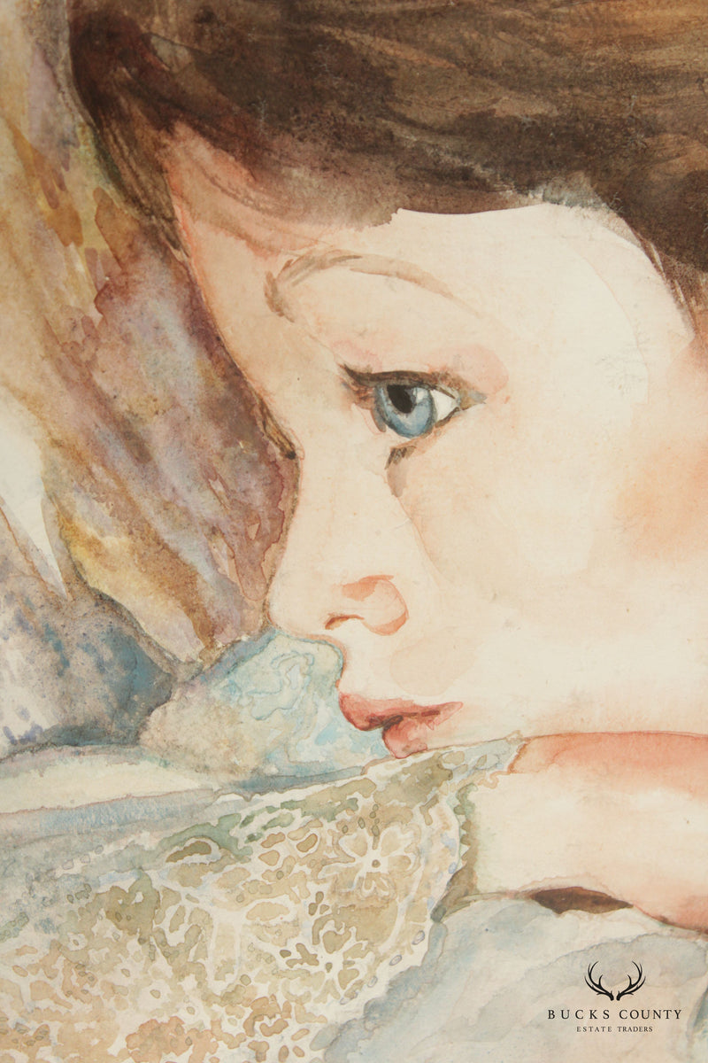 Joyce Nuttall 'Day Dreamer' Watercolor Painting