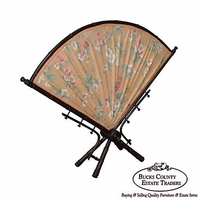 Antique Associated Artist Aesthetic Faux Bamboo Fire Screen