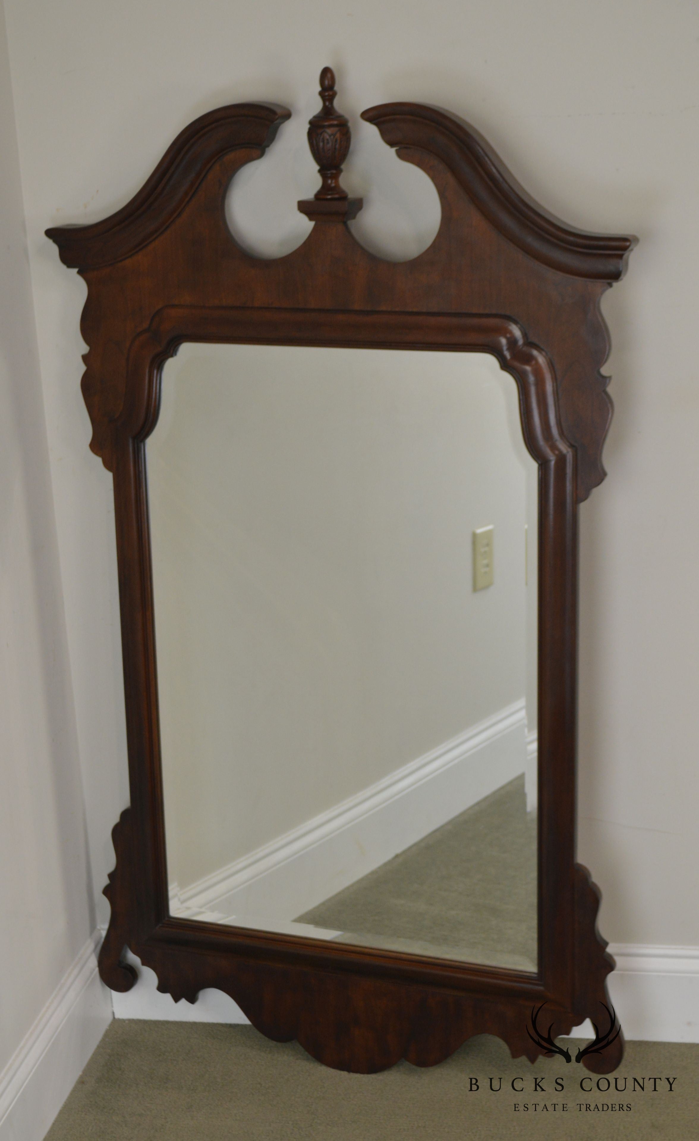 Henredon Salem Collection Dark Cherry Chippendale Mirror