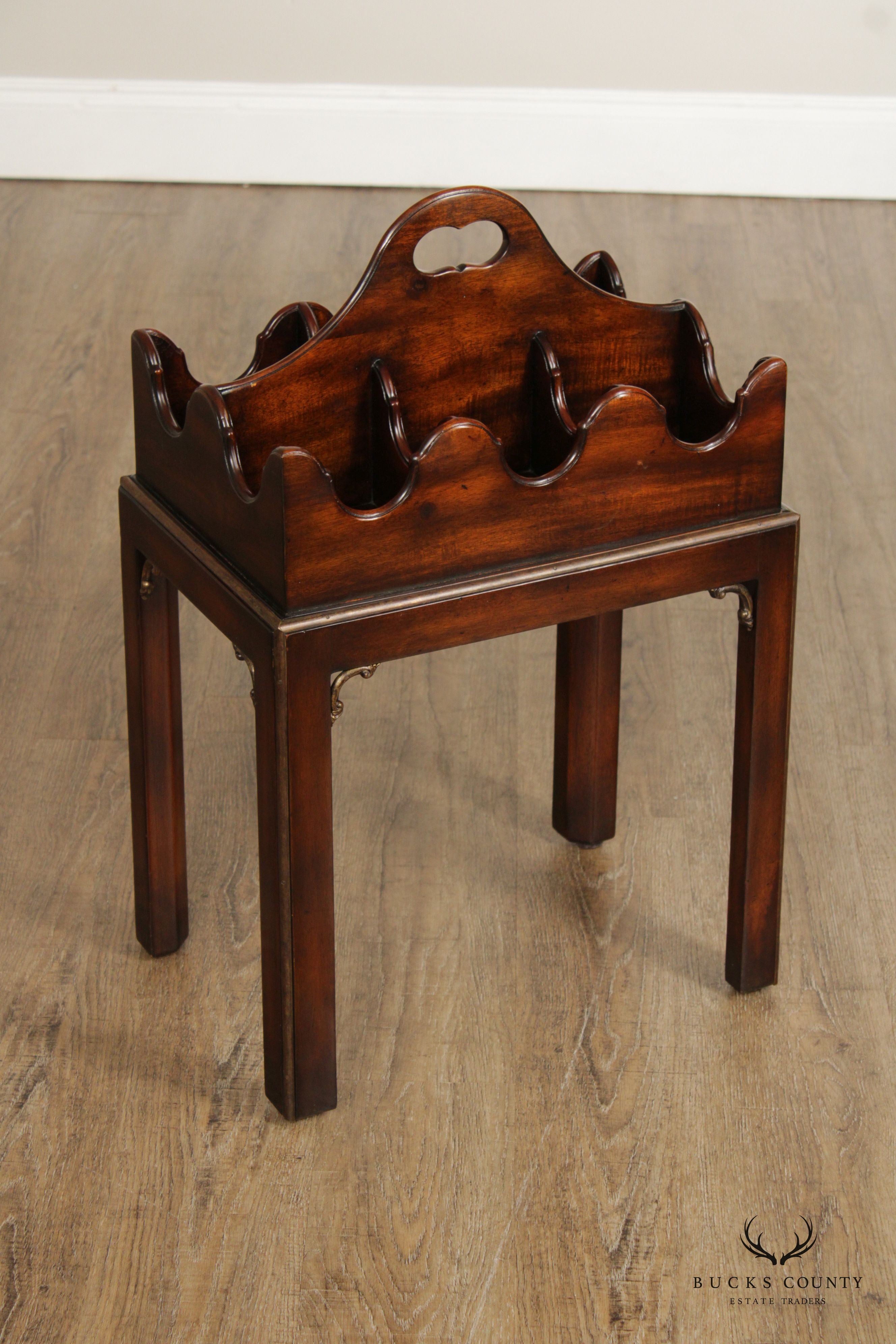 Maitland Smith Georgian Style Mahogany Six-Bottle Stand