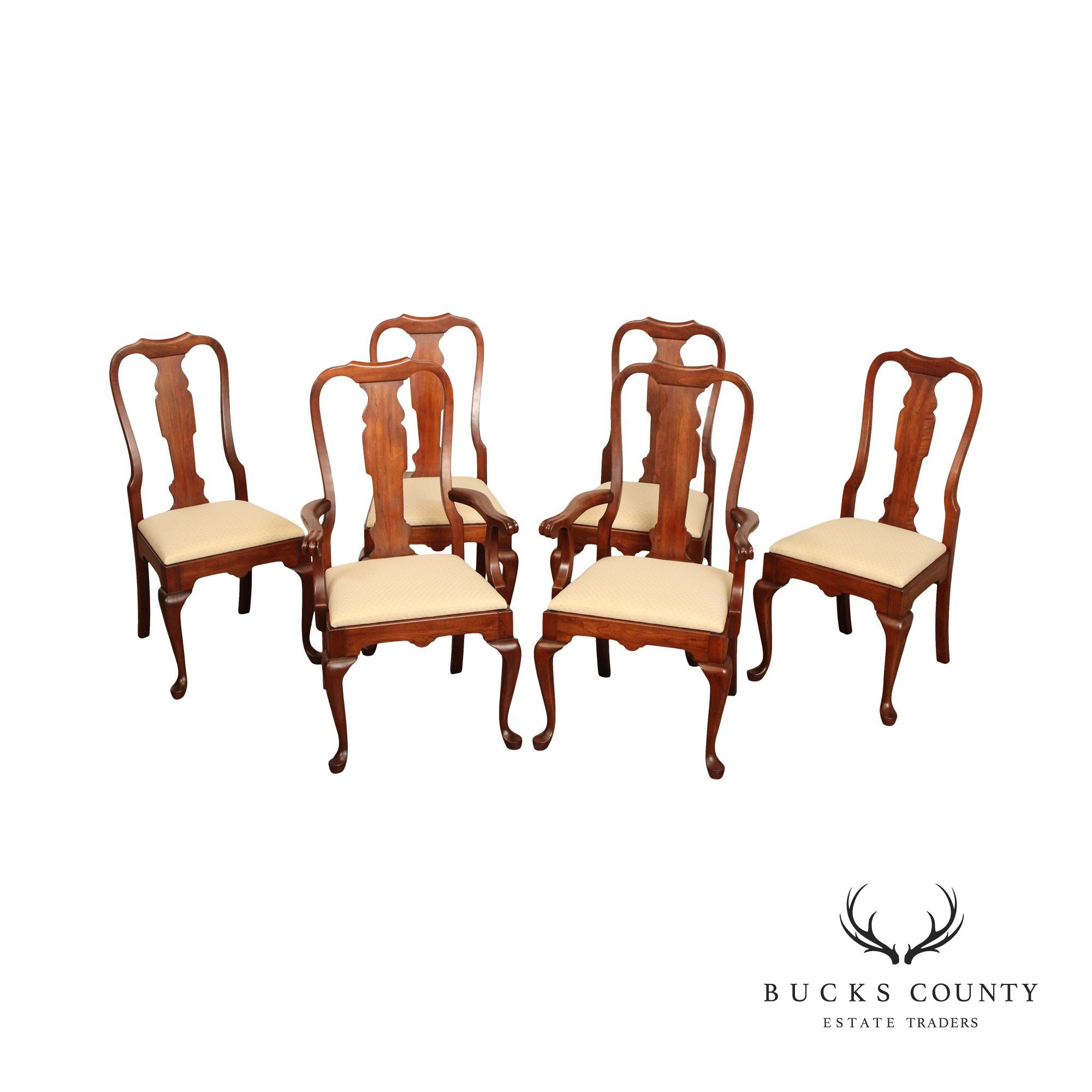 Pennsylvania House Solid Cherry Queen Anne Style Set Of Six Dining Chairs