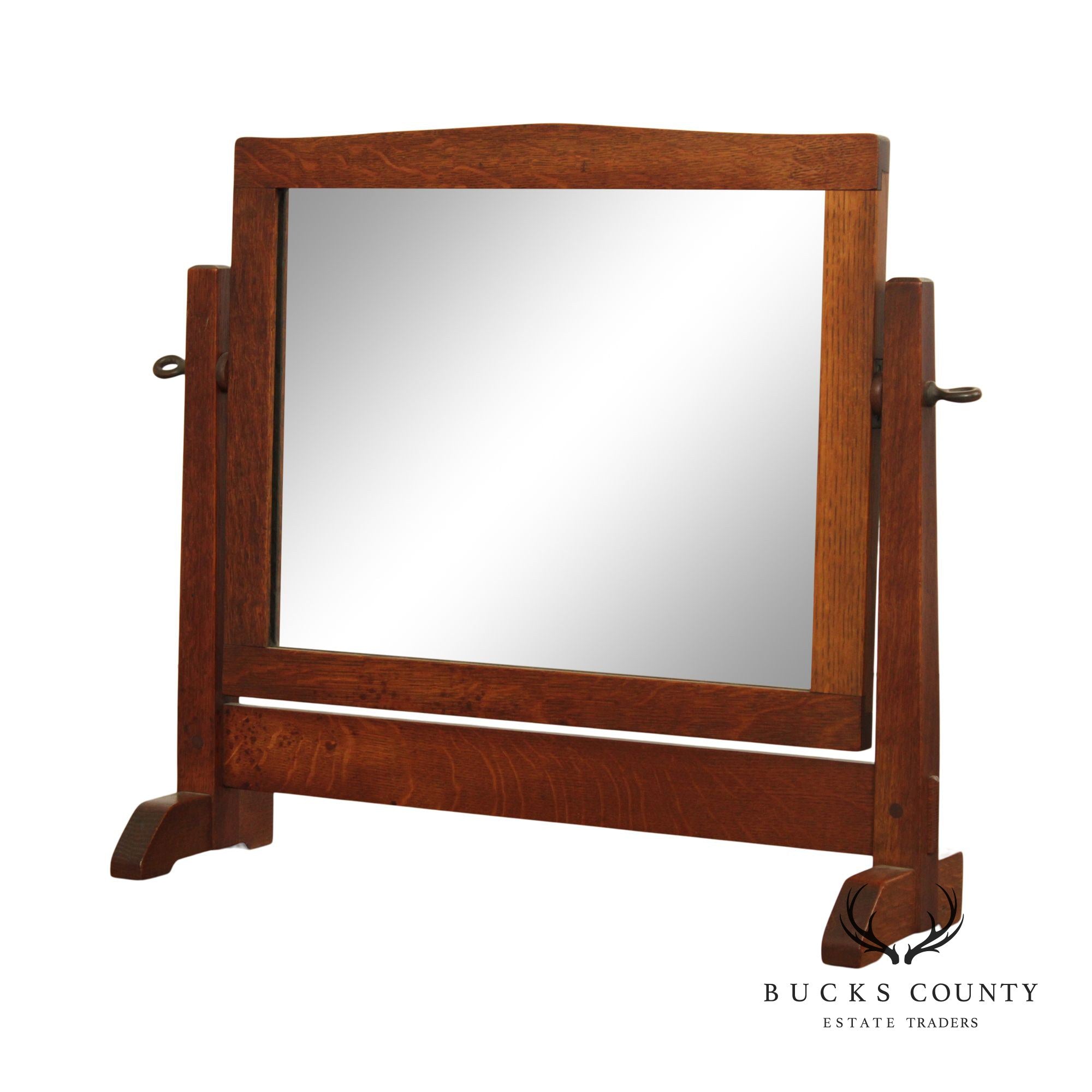 Gustav Stickley Antique Mission Oak Shaving Mirror