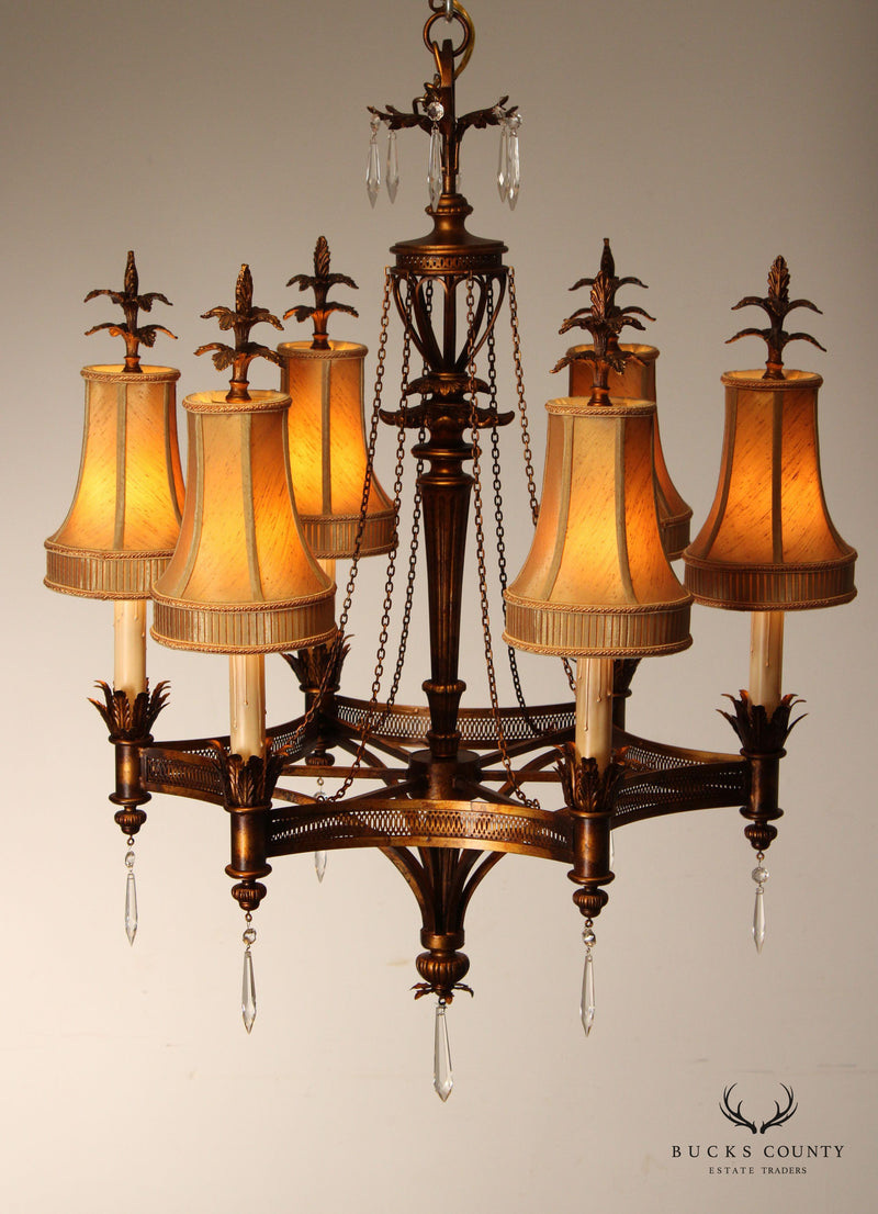 Fine Art Lamps Pastiche Collection 6-Light Gilt Iron Chandelier