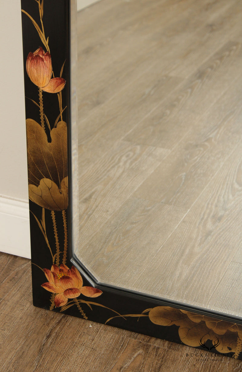 Fortune Chinoiserie Lacquered Beveled Wall Mirror