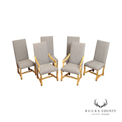 BAKER FURNITURE SET OF 6 FRENCH OS DE MOUTON STYLE DINING CHAIRS