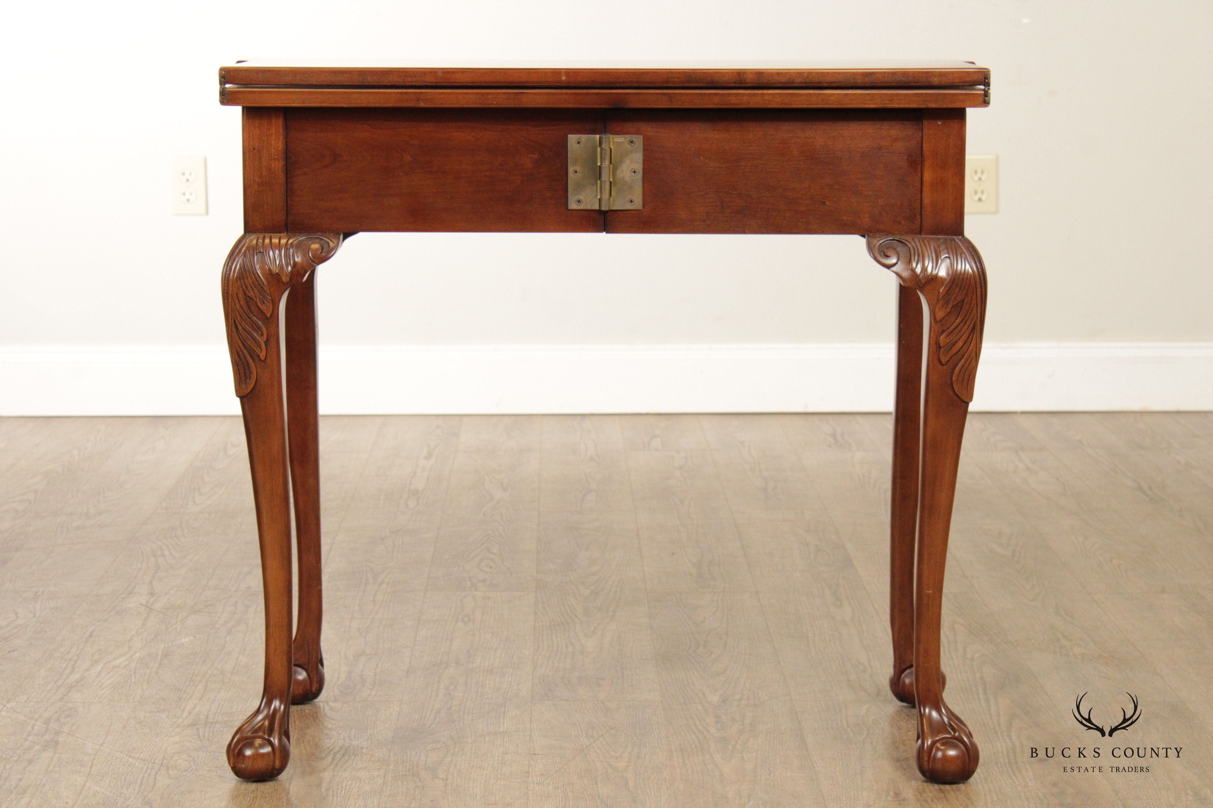 Statton Chippendale Style Cherry Flip Top Game Table