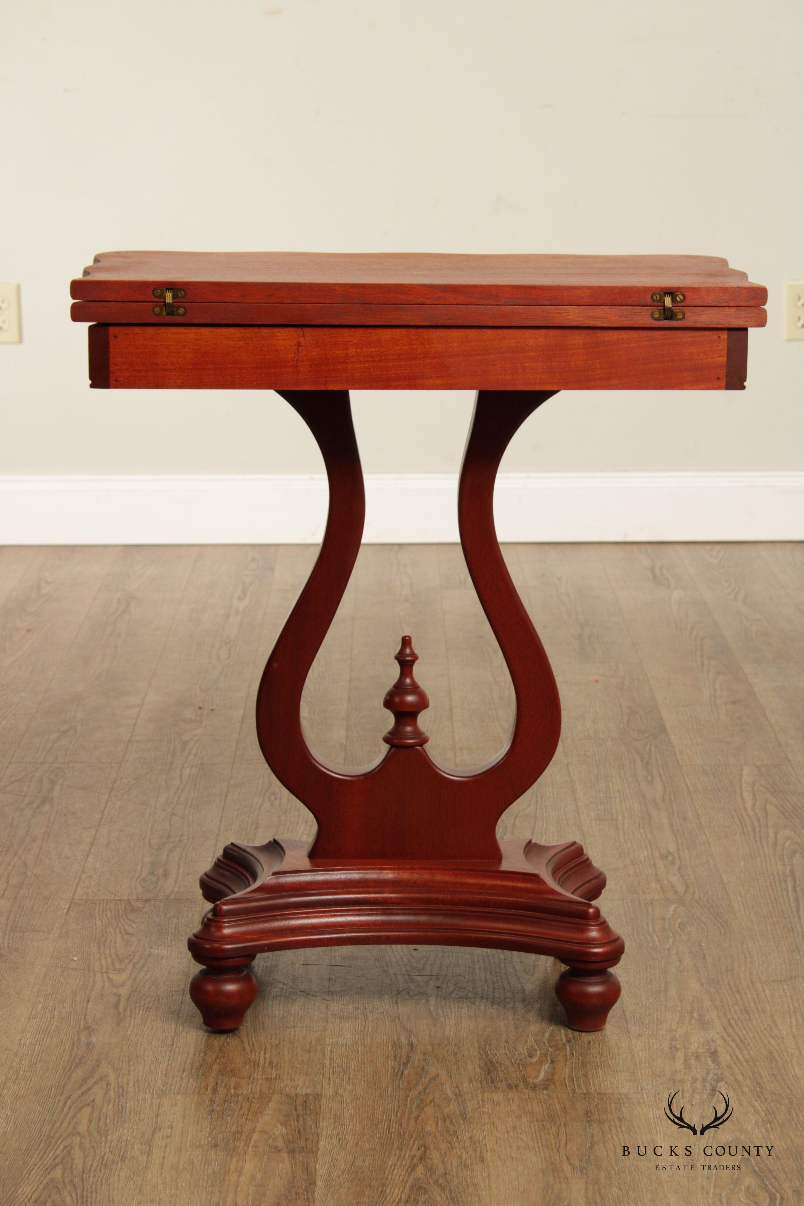 American Empire Style Mahogany Folding Card, Game Table (A)