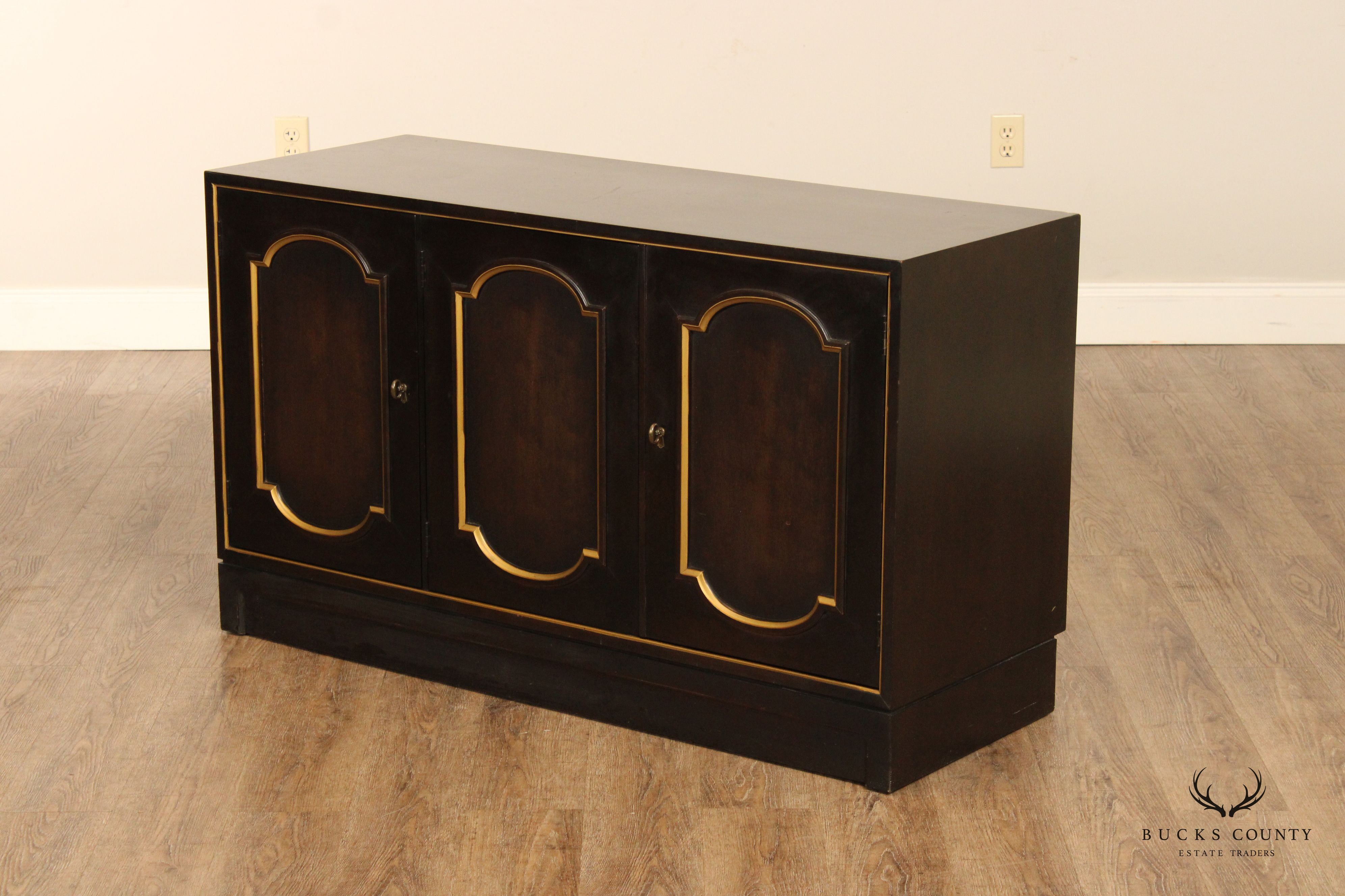 Henredon Hollywood Regency Partial Gilt Cabinet Sideboard