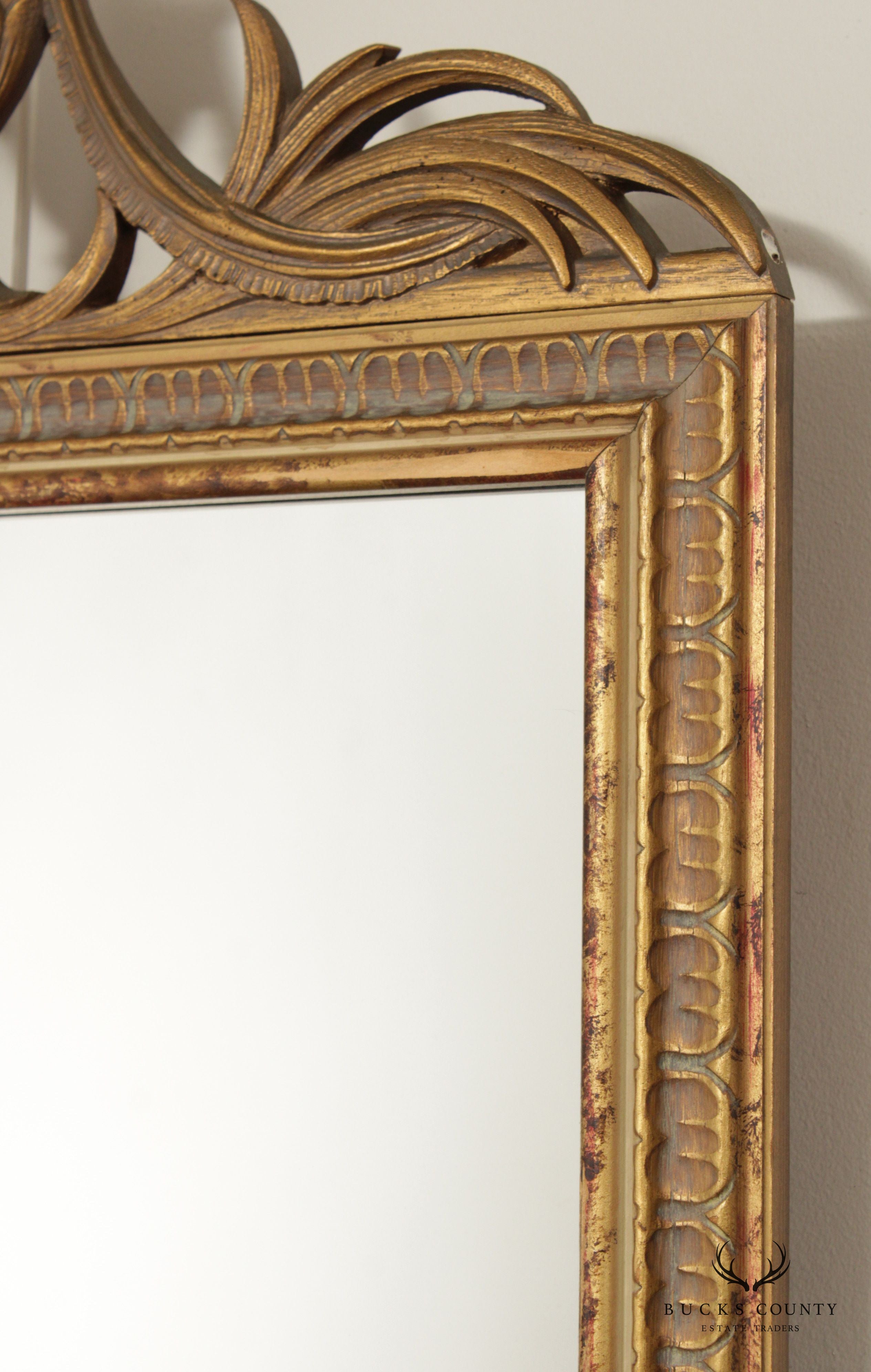 Adams Style Carved Giltwood Accent Wall Mirror