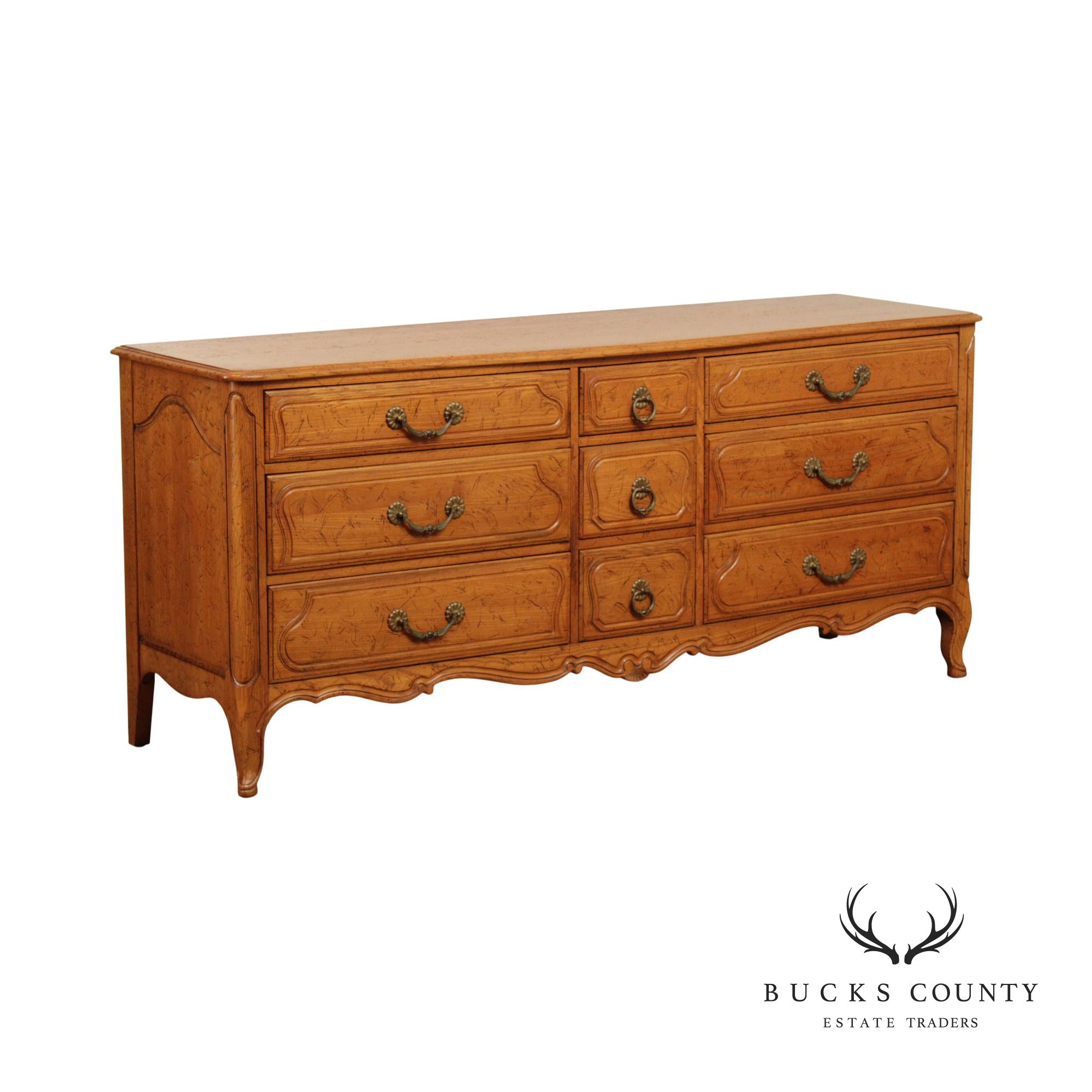 Davis Cabinet Co. French Provincial Style Triple Dresser