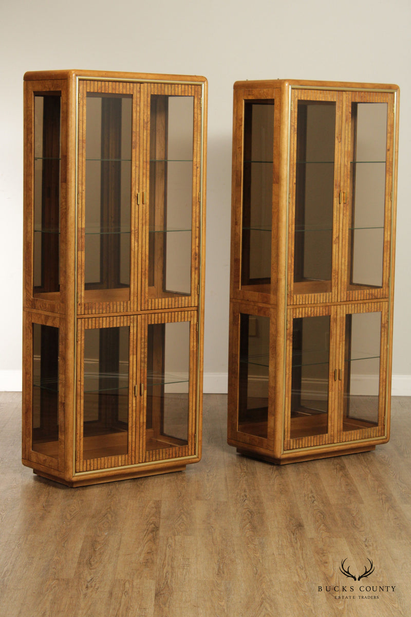 American of Martinsville Hollywood Regency Pair of Display Cabinets